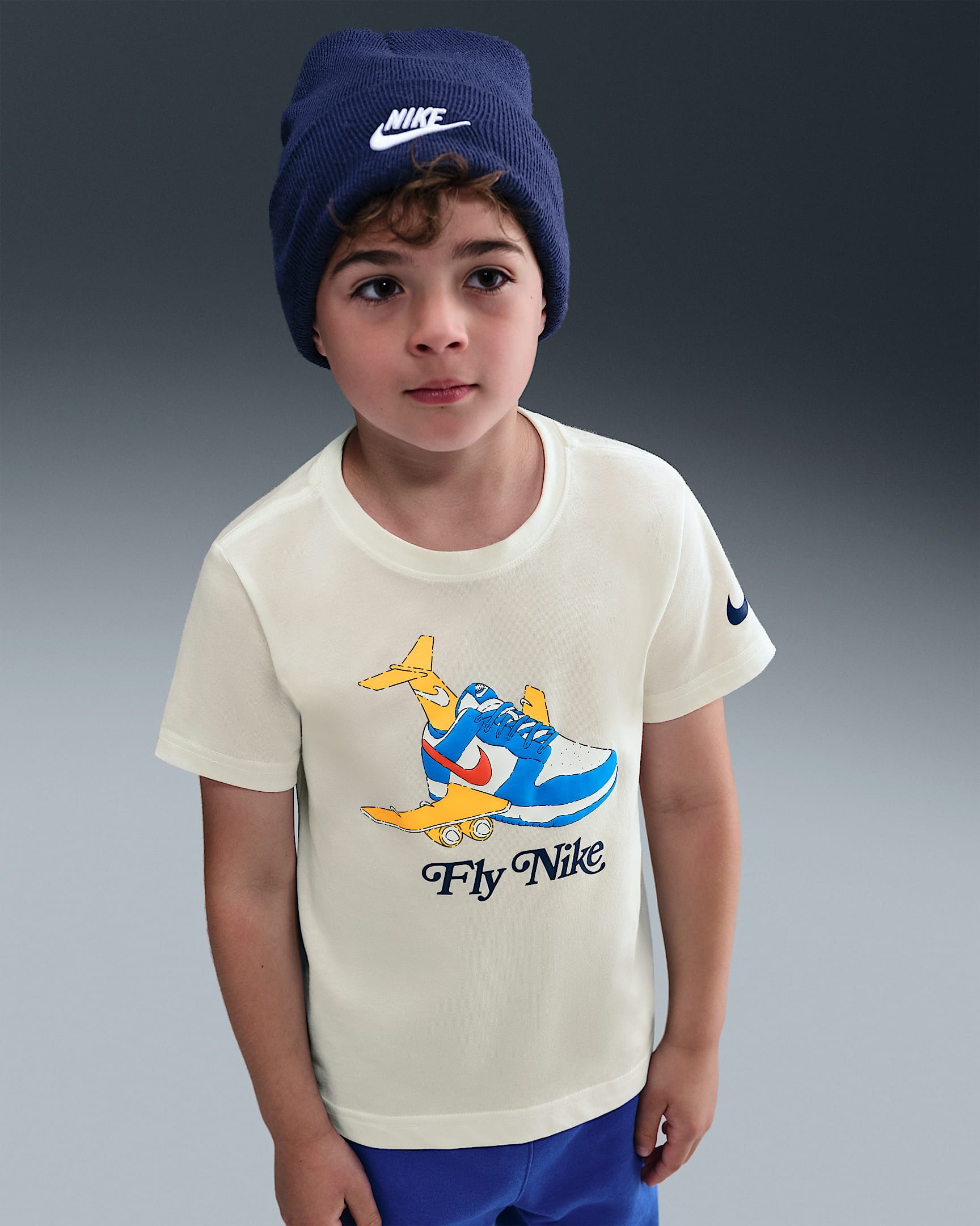 Nike "Fly Nike" 幼童T恤 - 帆白