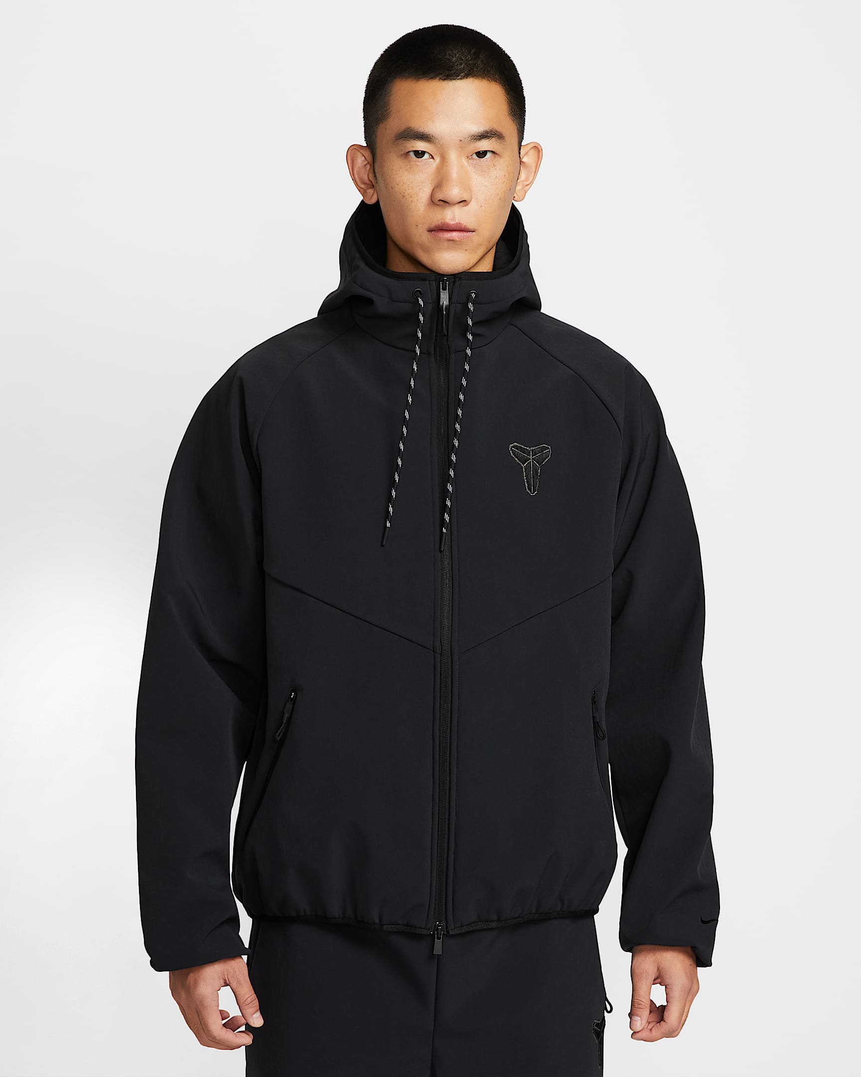 Kobe Nike Windrunner 科比男子拒水加绒里料梭织夹克 - 黑/黑/中灰