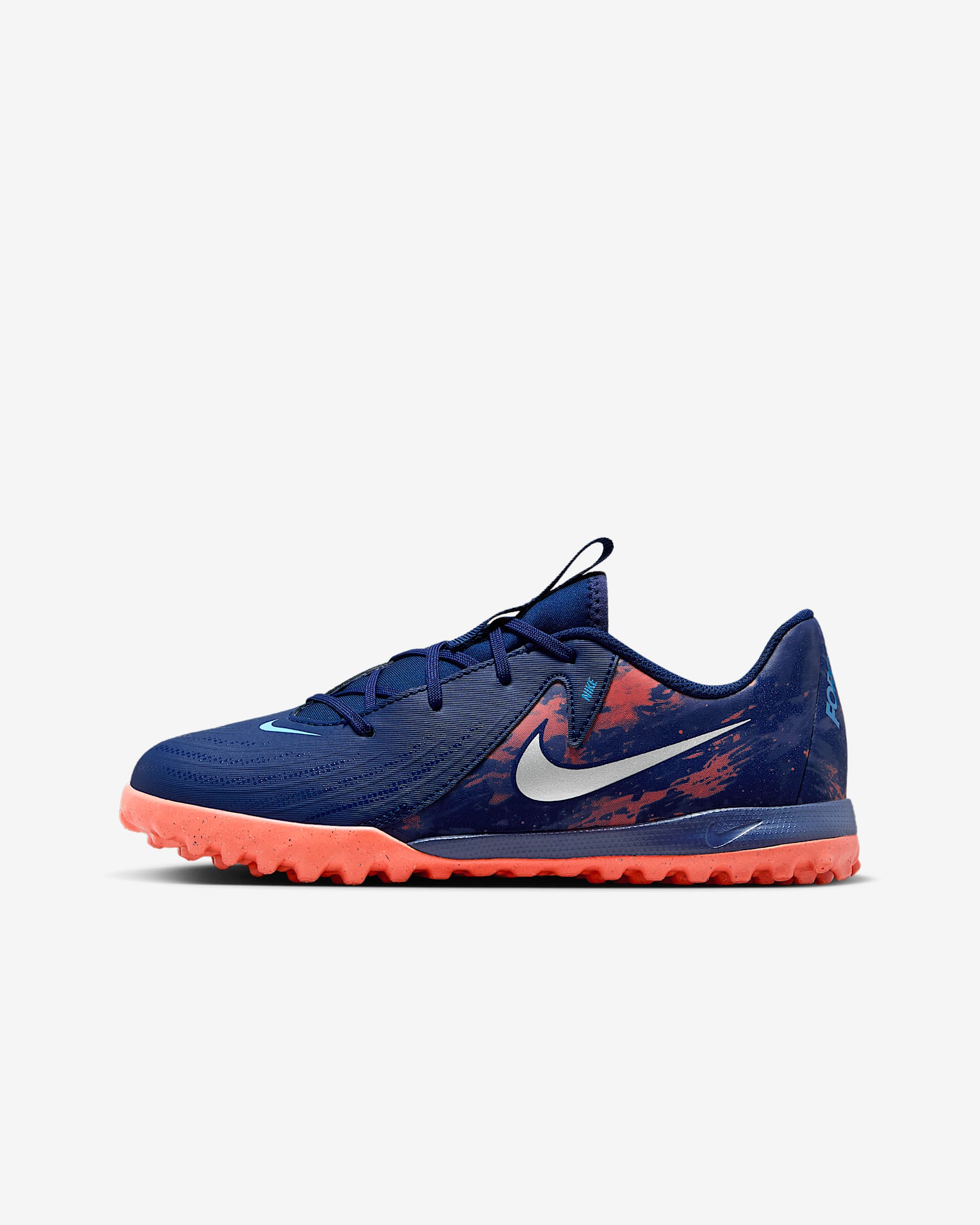 Nike Jr. Phantom GX 2 Academy "Erling Haaland" 耐克暗煞系列大童人造场地低帮足球鞋 - 空间蓝/金属铬色