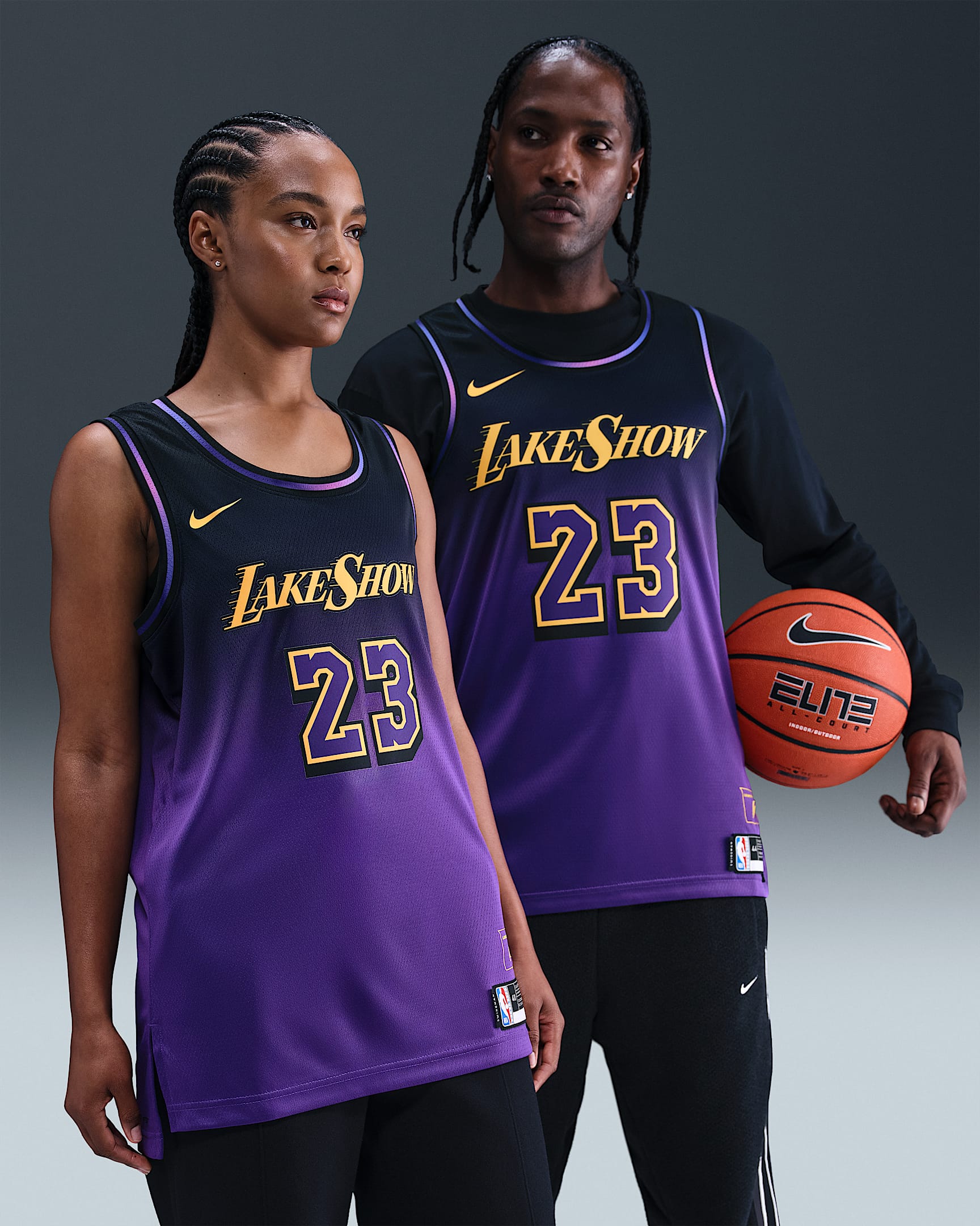2024/25 赛季洛杉矶湖人队勒布朗·詹姆斯 (LeBron James) City Edition Nike Dri-FIT NBA Swingman Jersey 男子速干球衣 - 全域紫