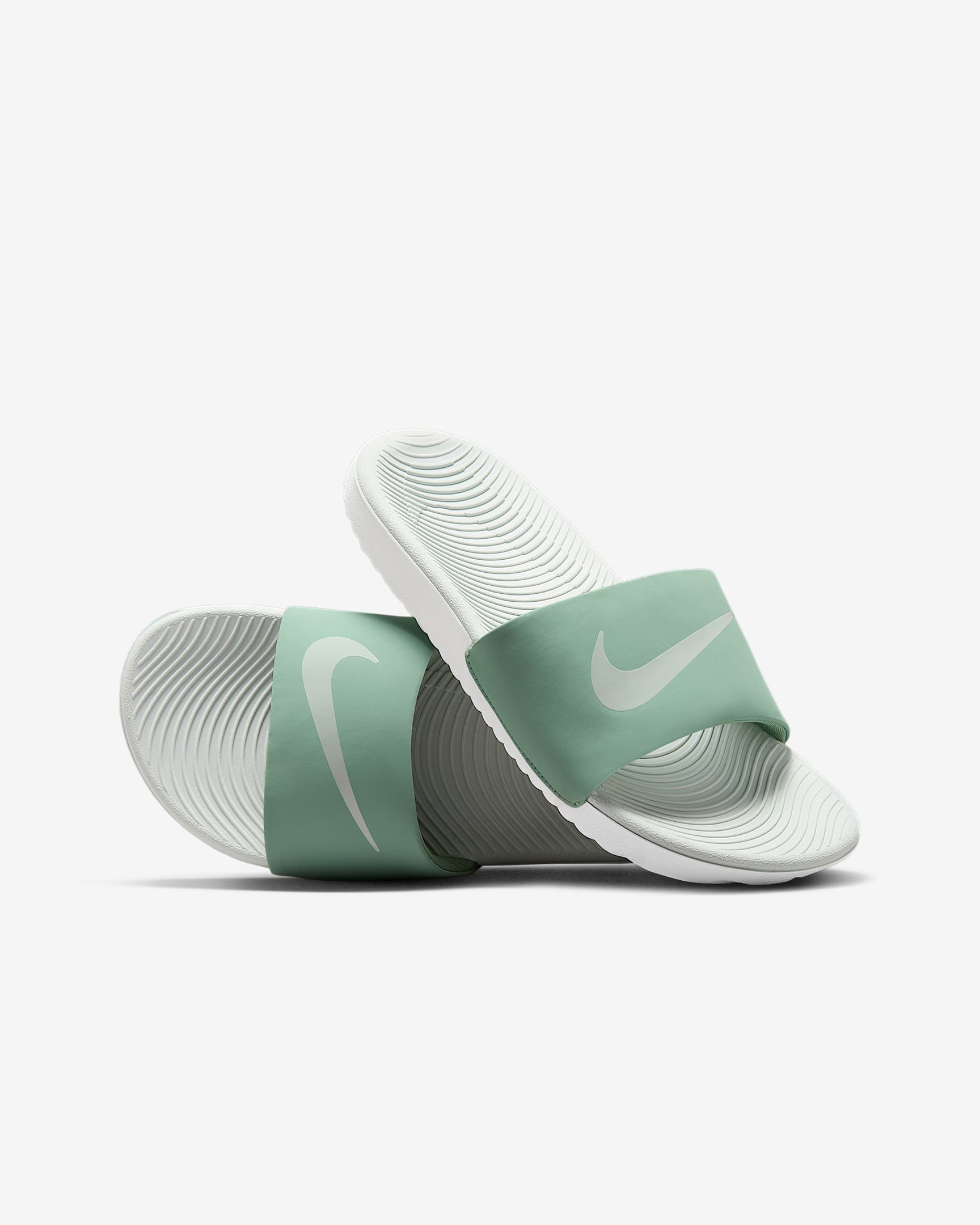 Nike Kawa 大童拖鞋 - 温和灰绿/帆白/浅银