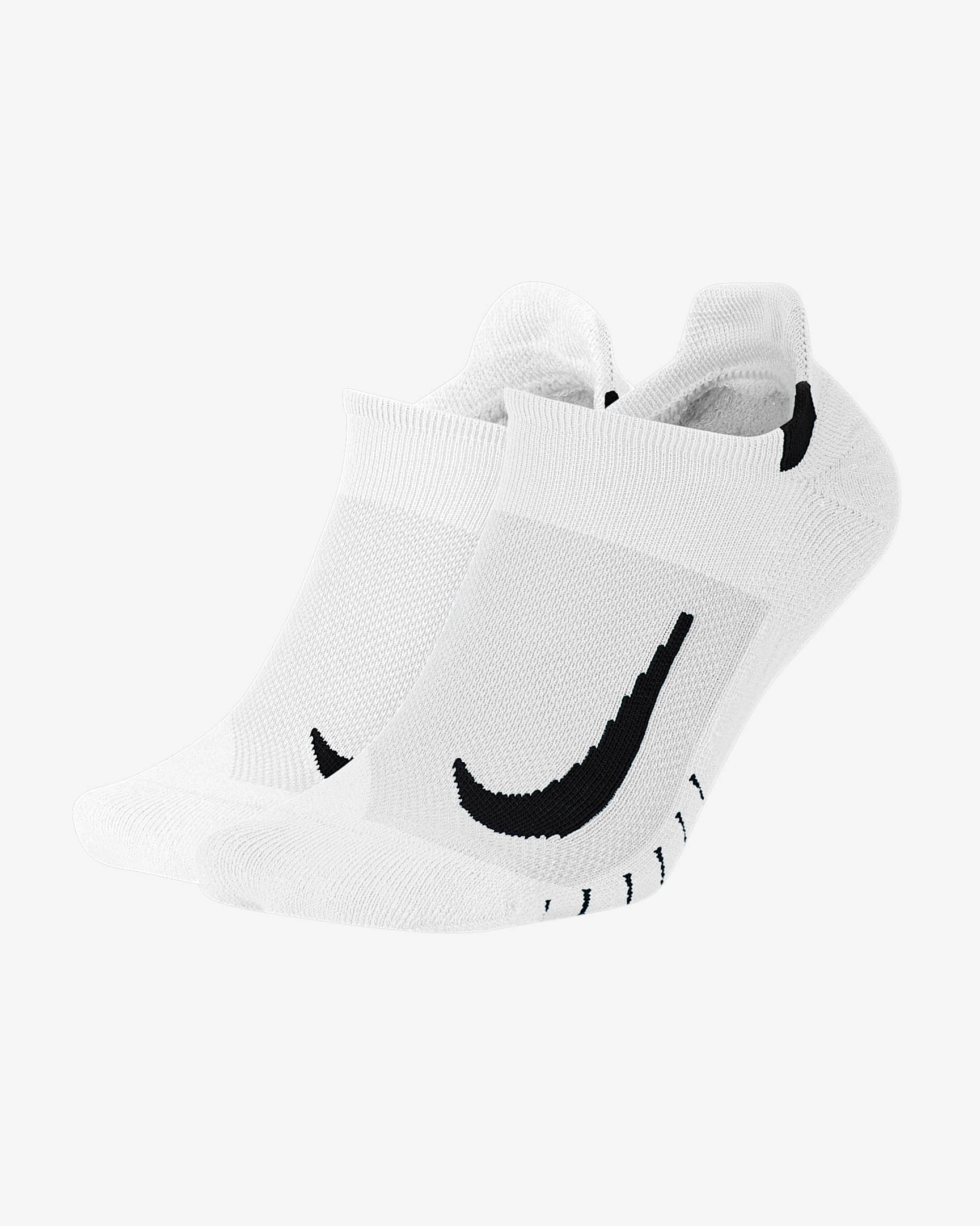 Nike Multiplier 速干跑步船袜（2 双） - 白色/黑