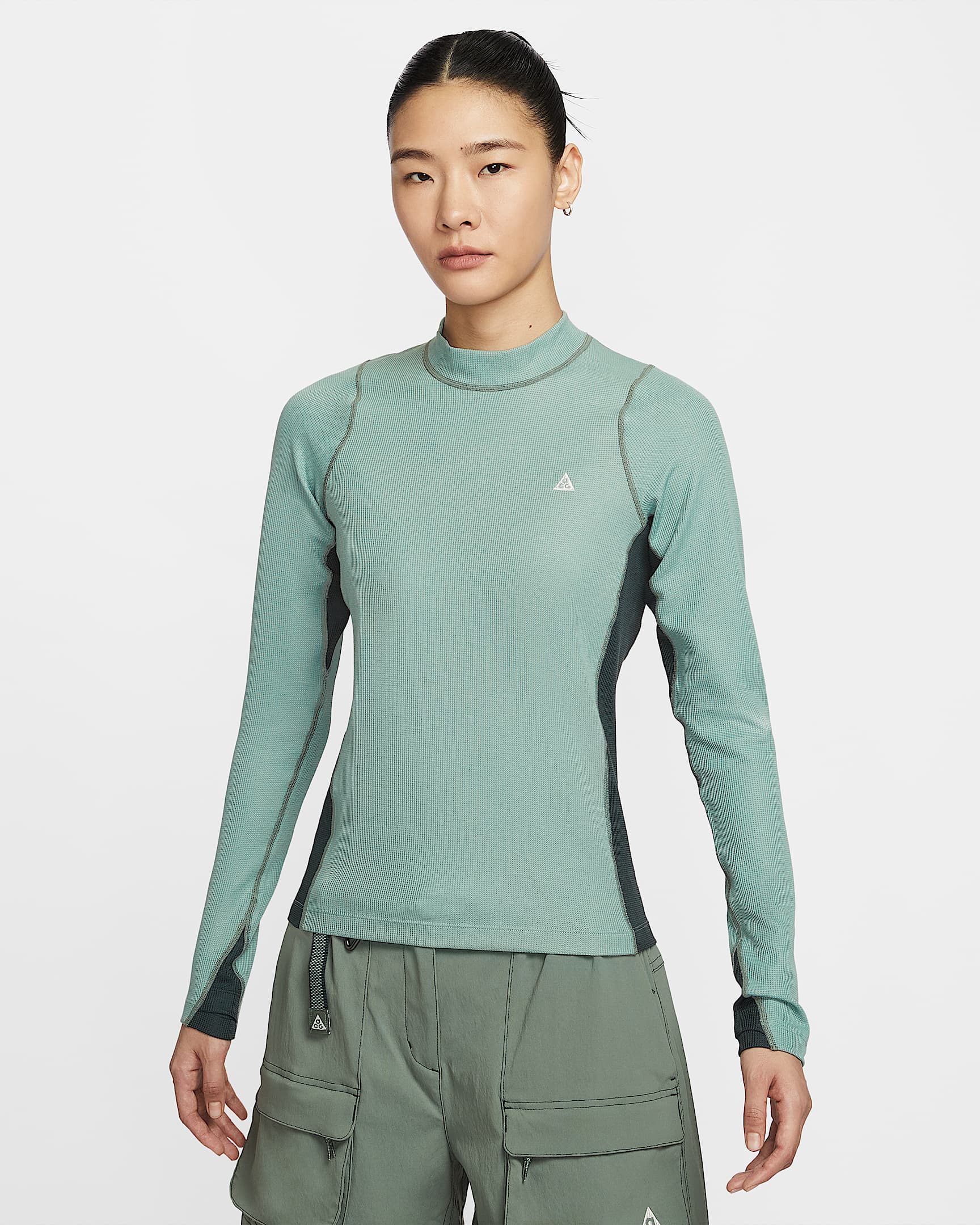 Nike ACG "Chinati" Dri-FIT ADV 女子防晒速干长袖上衣 - 大炮灰/海藻绿/土绿/山峰白