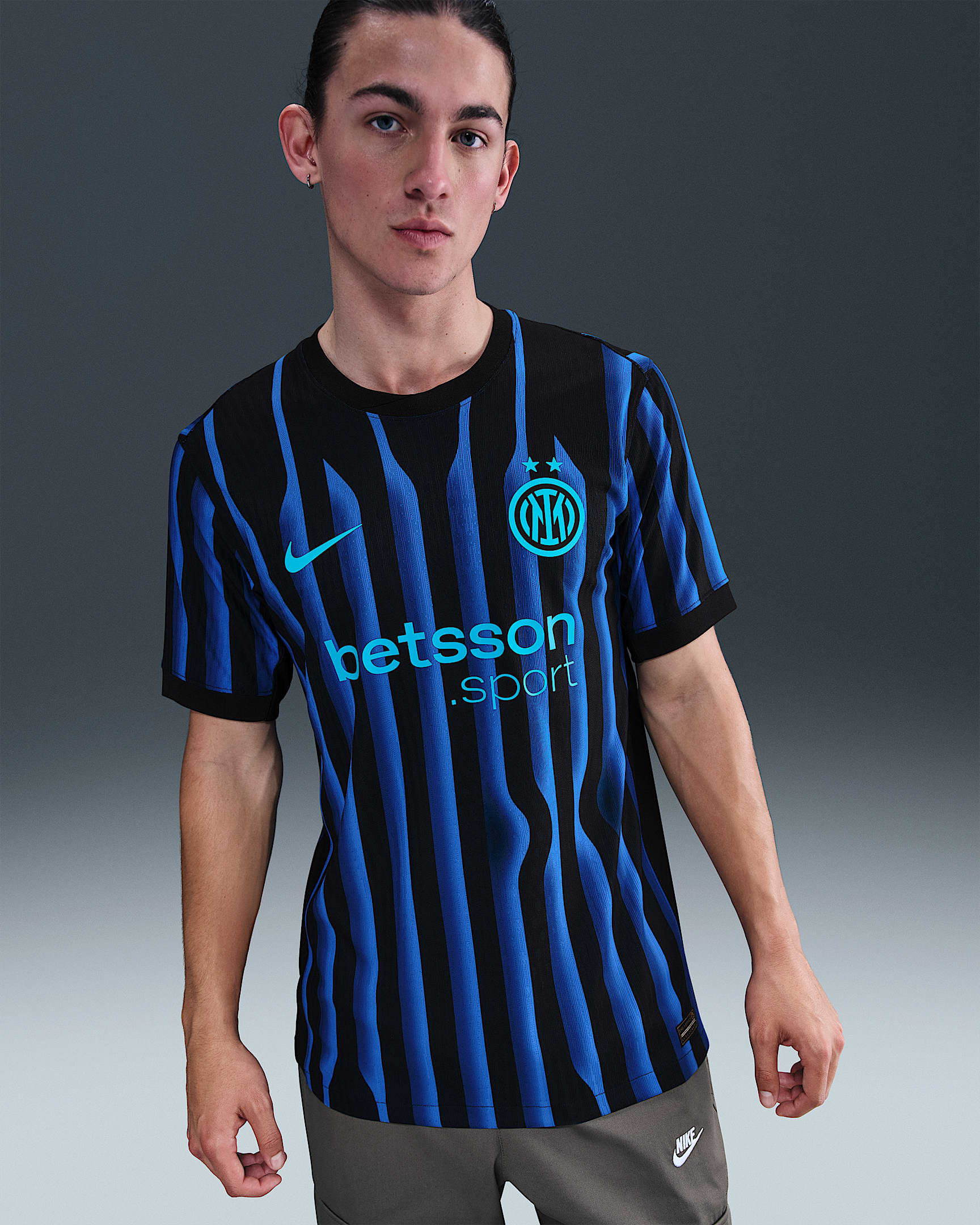 2025/26 赛季国际米兰主场球员版 Nike Dri-FIT ADV 男子速干足球球衣 - 里昂蓝/黑/氯蓝