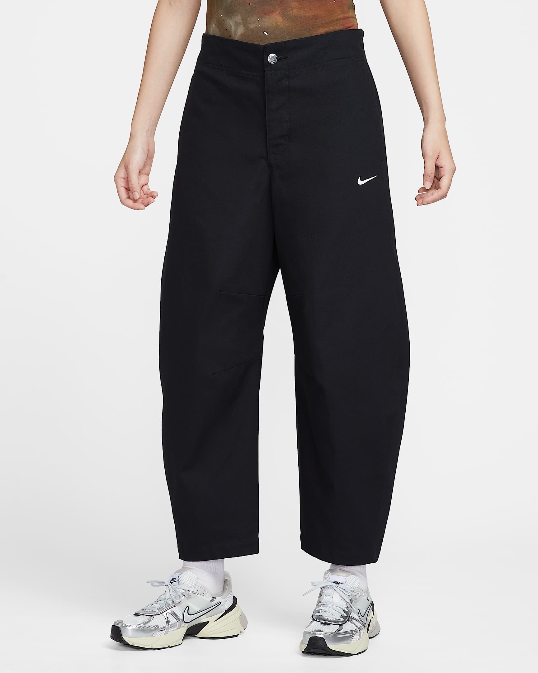 Nike Sportswear 女子桶形九分裤 - 黑/帆白