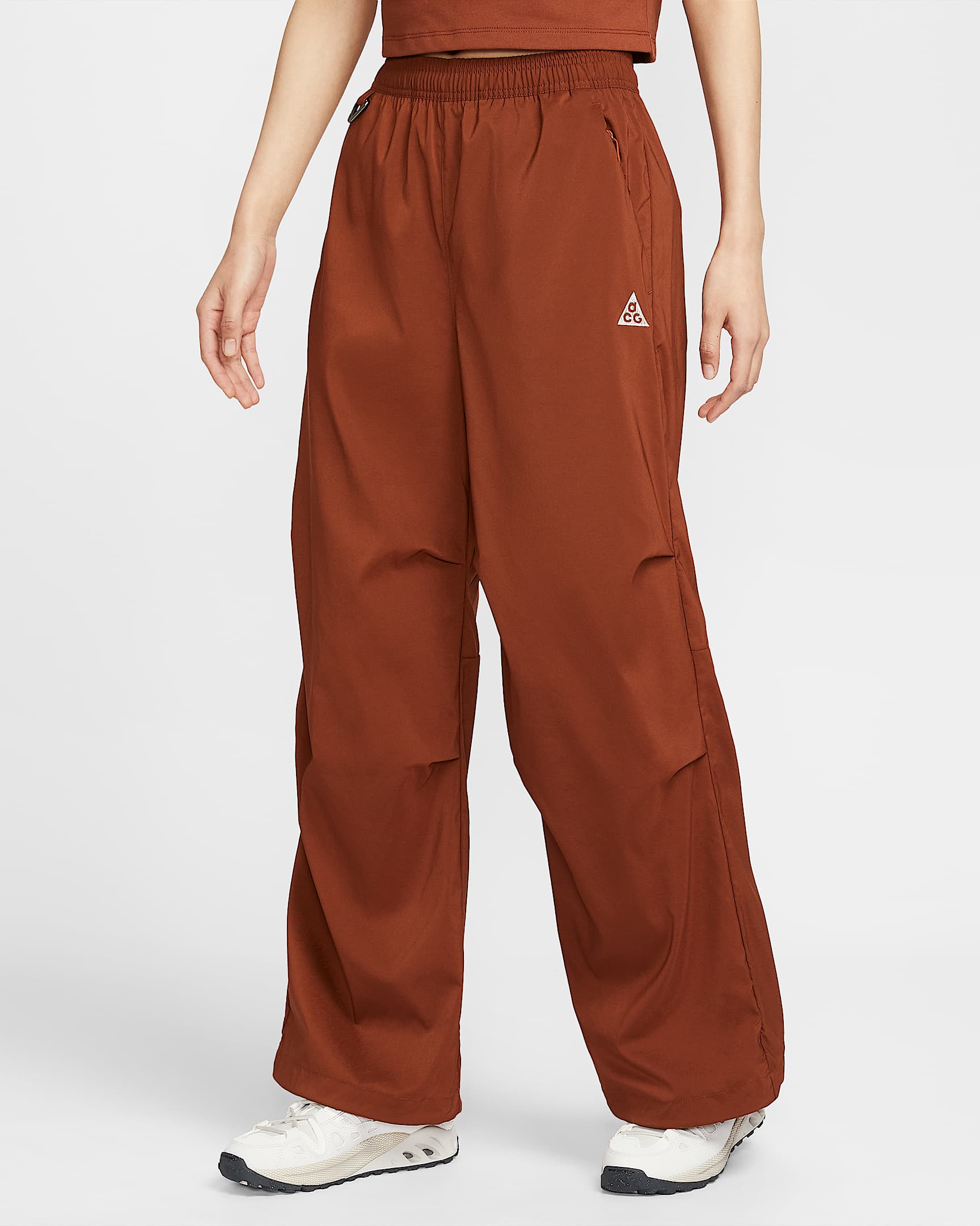 Nike ACG 女子高腰防晒速干长裤 - 浅黄褐/热情红/山峰白