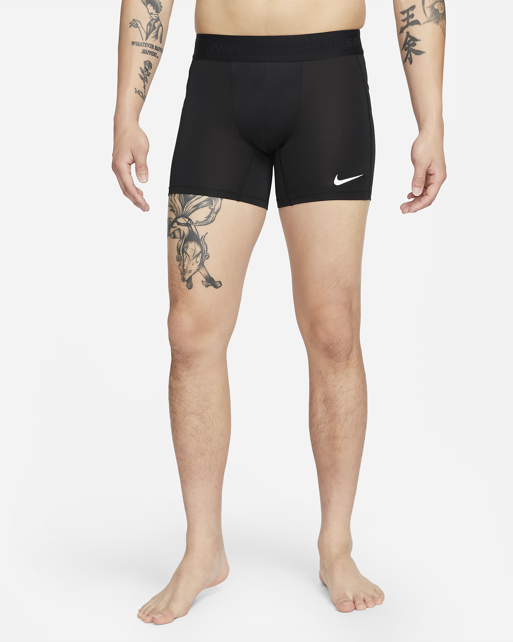 Nike Pro Dri-FIT 男子速干紧身训练短裤 - 黑/白色