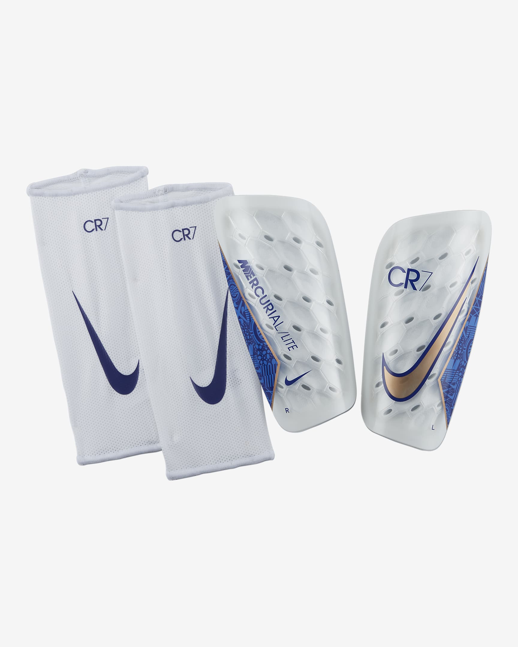 Nike Mercurial Lite CR7 耐克C罗系列足球护腿板（1 对） - 清透色/和谐蓝/金属铜