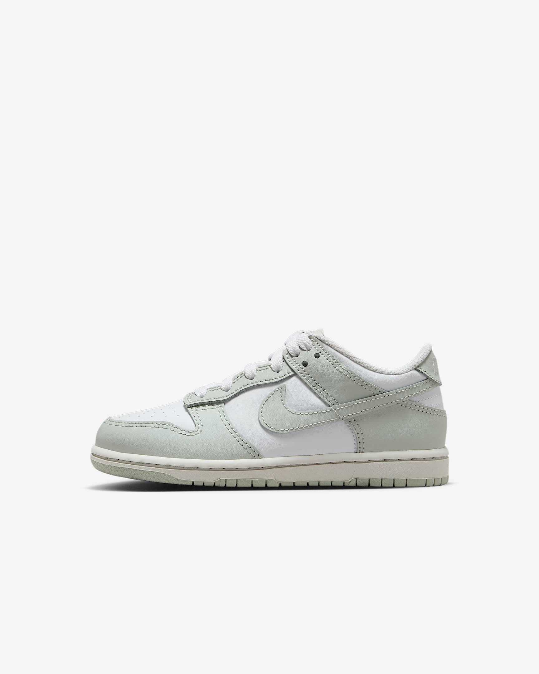 Nike Dunk Low 幼童运动鞋板鞋 - 白色/尘光子色/浅银