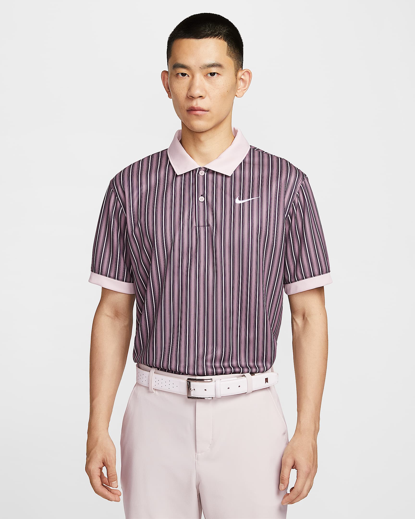 Nike Victory+ Dri-FIT 男子速干高尔夫翻领T恤 - 褐灰/砂岩灰粉/白色