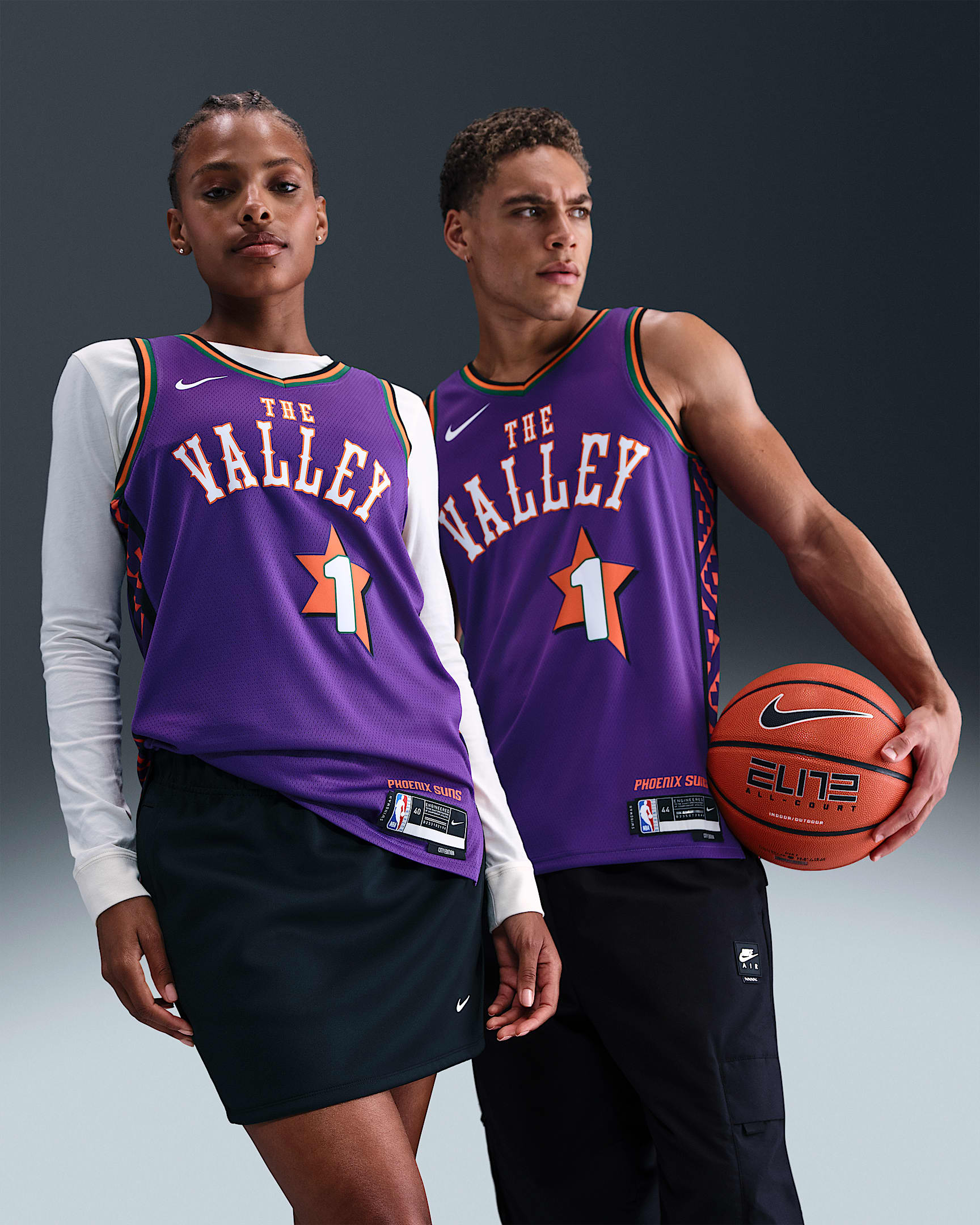 2024/25 赛季菲尼克斯太阳队德文·布克 (Devin Booker) City Edition Nike Dri-FIT NBA Swingman Jersey 男子速干球衣 - 全域紫