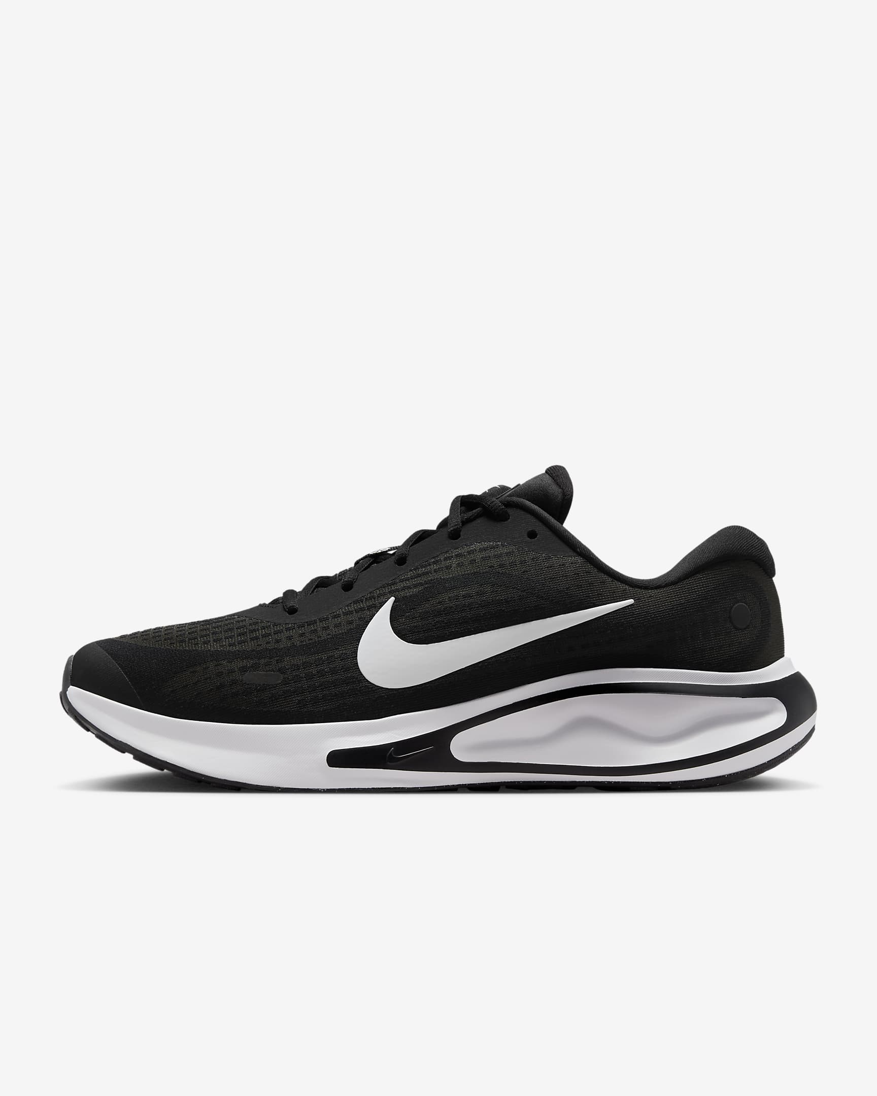 Nike Journey Run 男子透气公路跑步鞋 - 黑/煤黑/白色