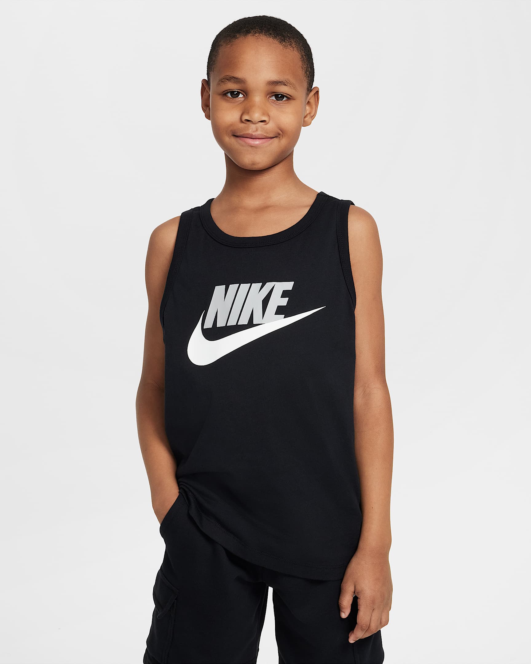 Nike Sportswear 大童背心 - 黑/浅烟灰