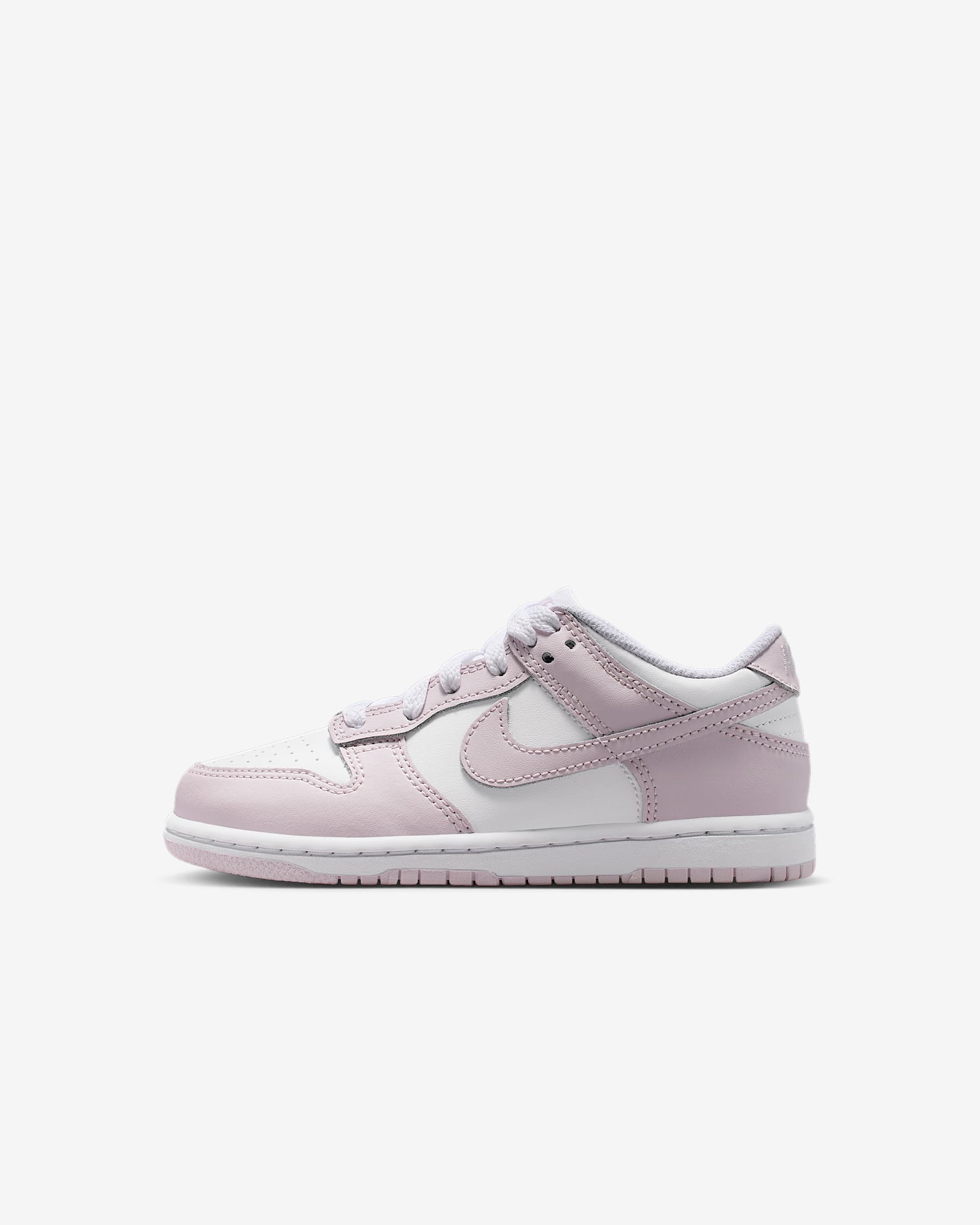 Nike Dunk Low 幼童运动鞋板鞋 - 白色/浅紫罗兰/浅紫罗兰