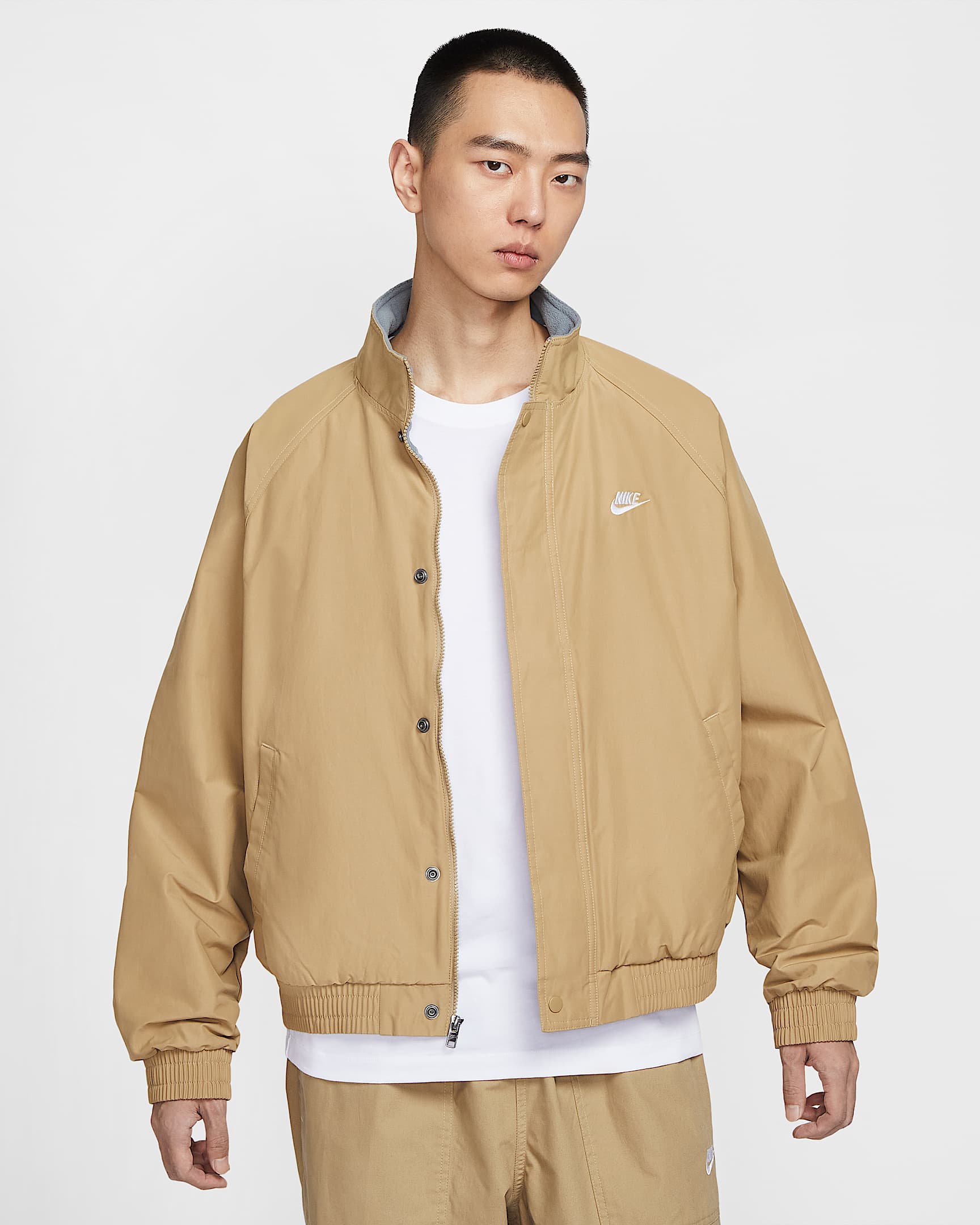 Nike Club Futura 男子摇粒绒里料夹克 - 杏茶色/白色