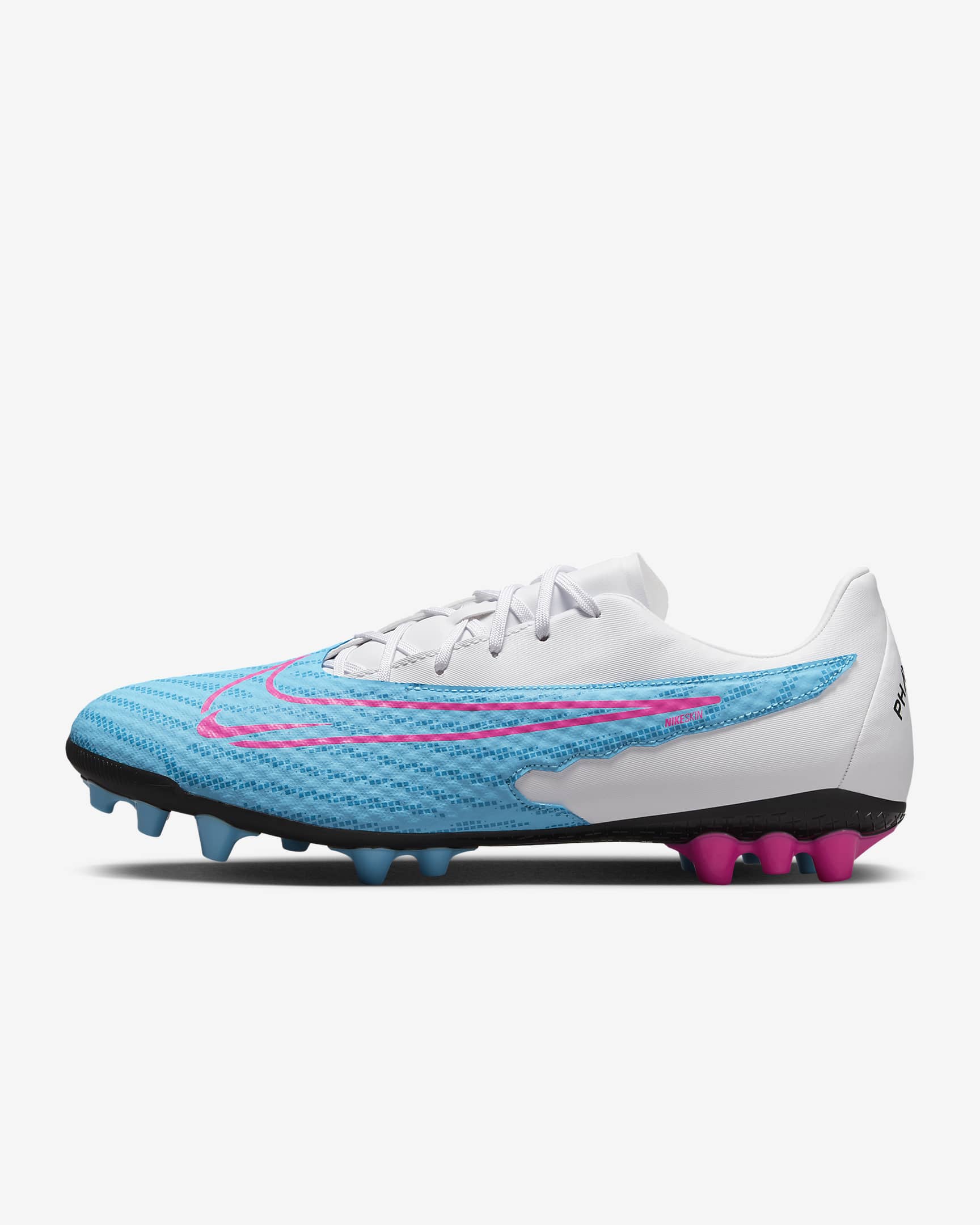 Nike Phantom GX Academy AG 暗煞系列男子人造草地足球鞋 - 波罗的海蓝/白色/激光蓝/爆炸粉