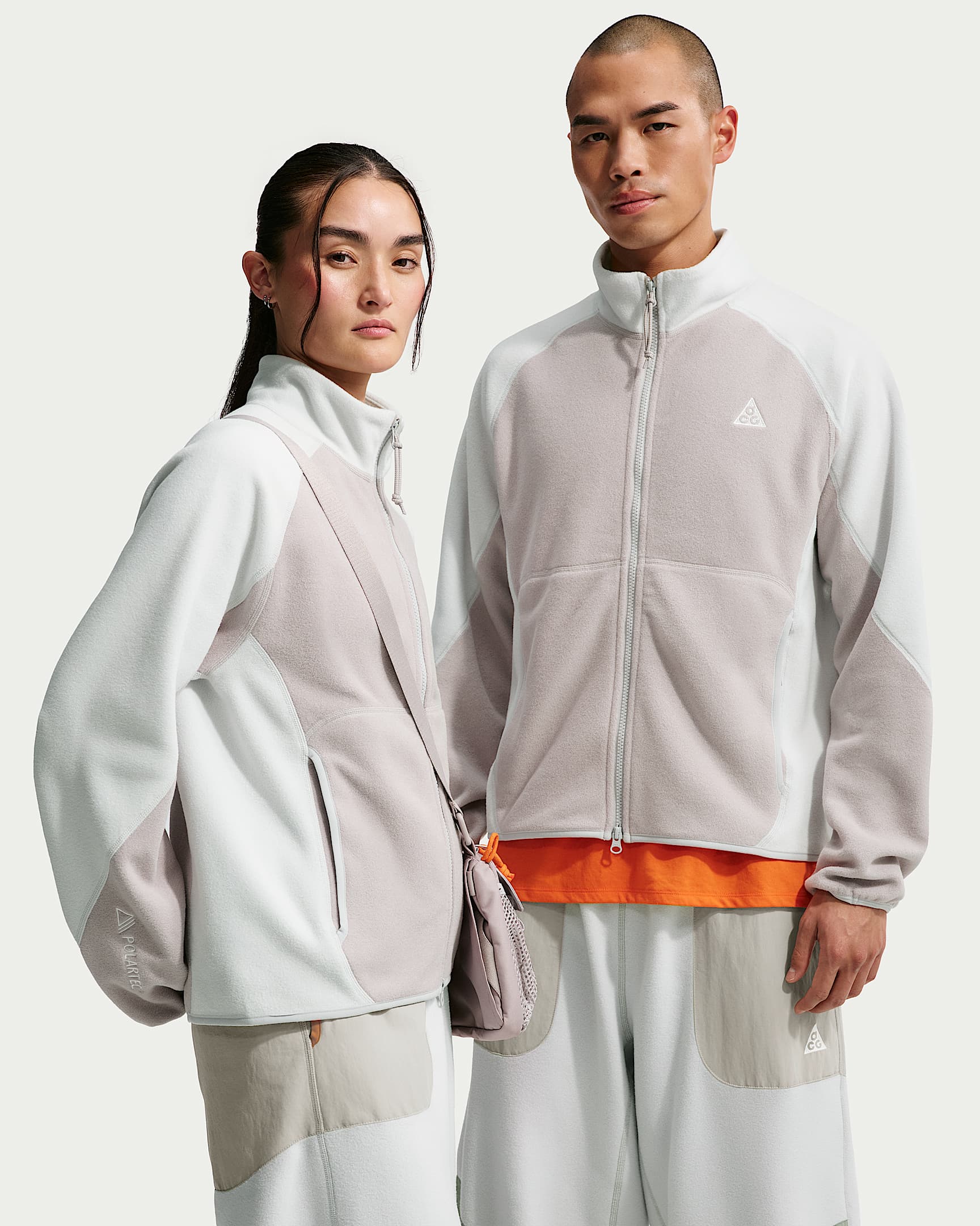 Nike ACG "Wolf Tree" 男子全长拉链开襟摇粒绒夹克 - 大学灰/尘光子色/雾灰/山峰白