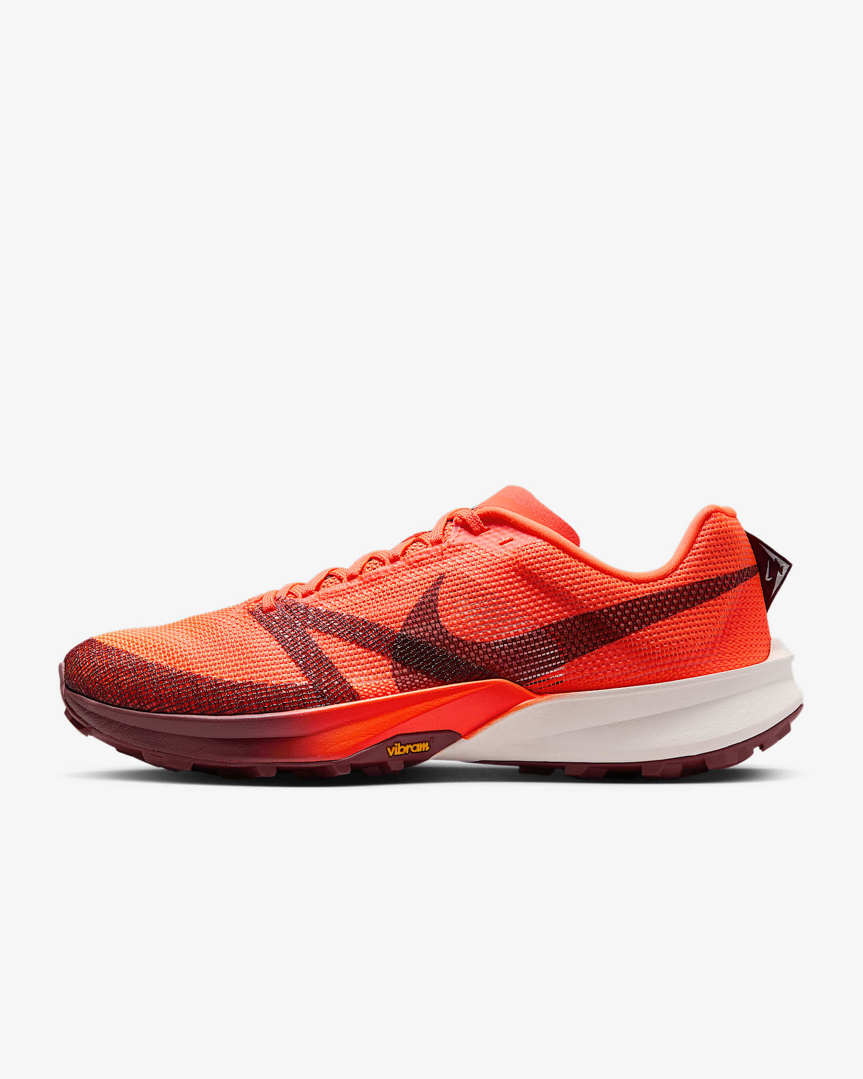 Nike Kiger 10 男子越野跑步鞋 - 橙红/帆白/砂岩灰粉/暗队红