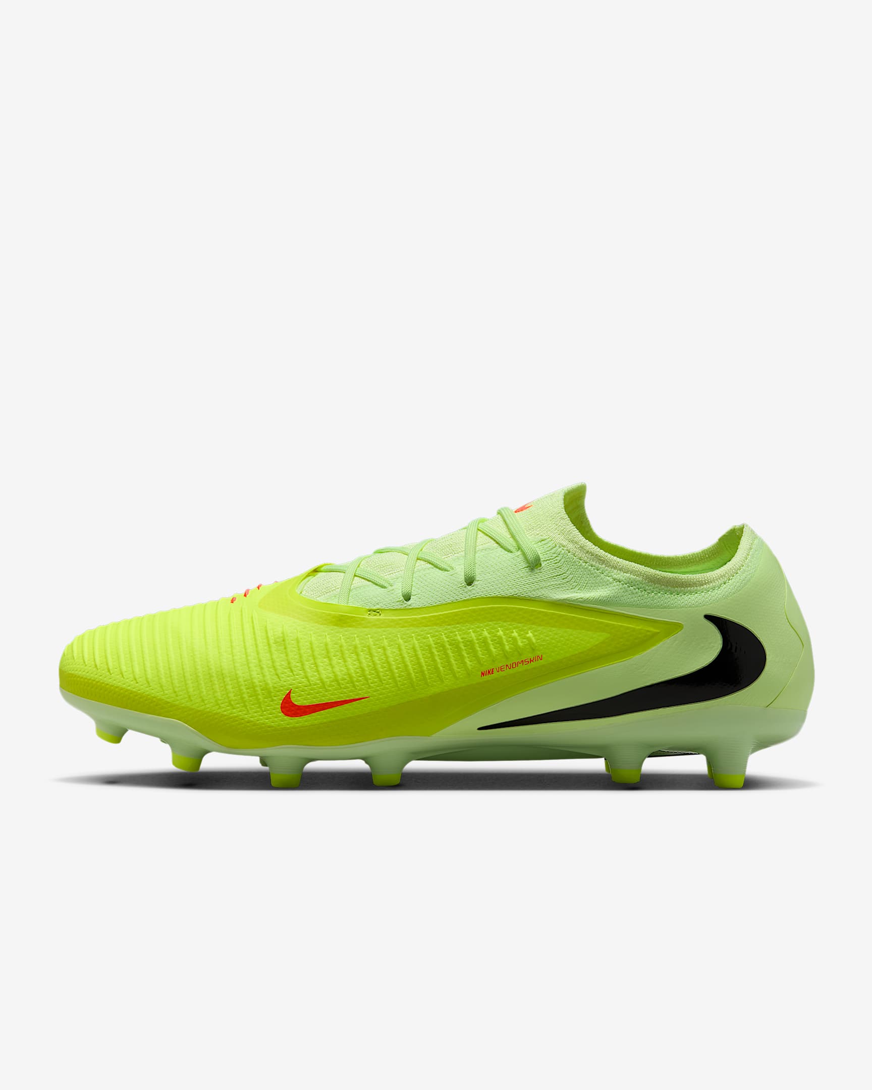 Nike Phantom 6 Low Pro 耐克暗煞系列男/女 AG 人造草地低帮足球鞋 - 橙红/亮石灰色/黑
