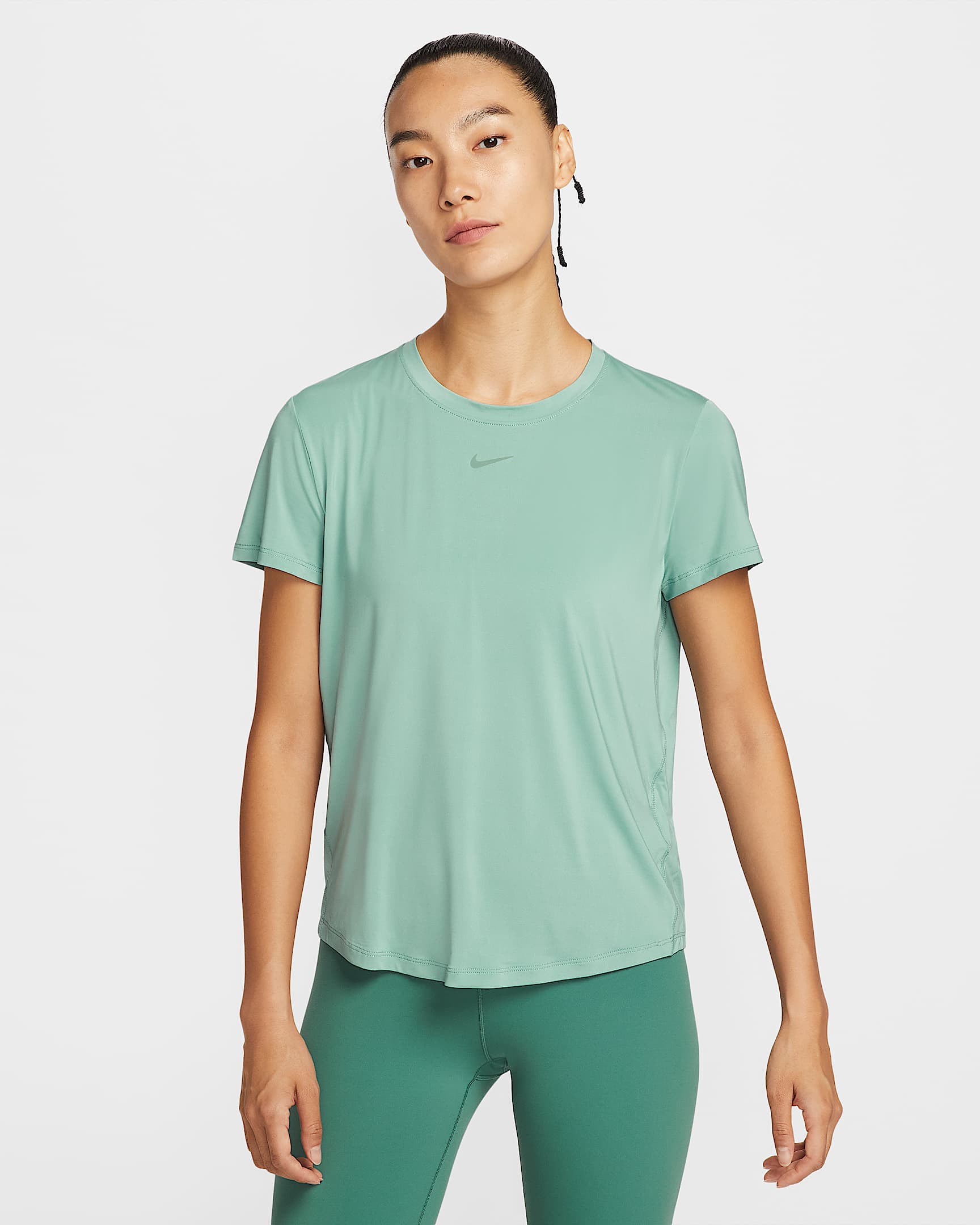 Nike One Classic Dri-FIT 女子透气速干经典款短袖上衣 - 大炮灰/白色