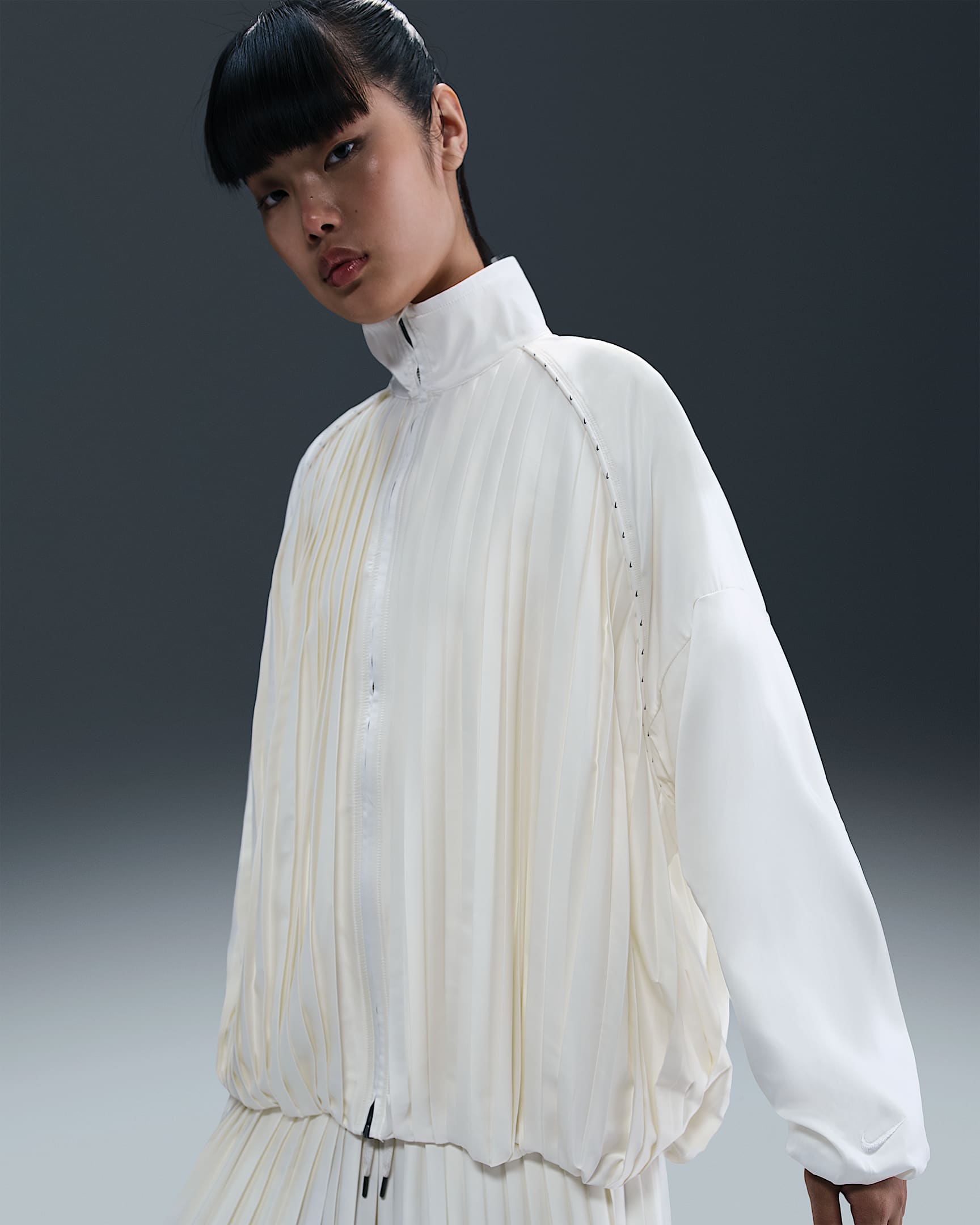 Nike Sportswear Collection 女子褶裥运动夹克 - 帆白/帆白