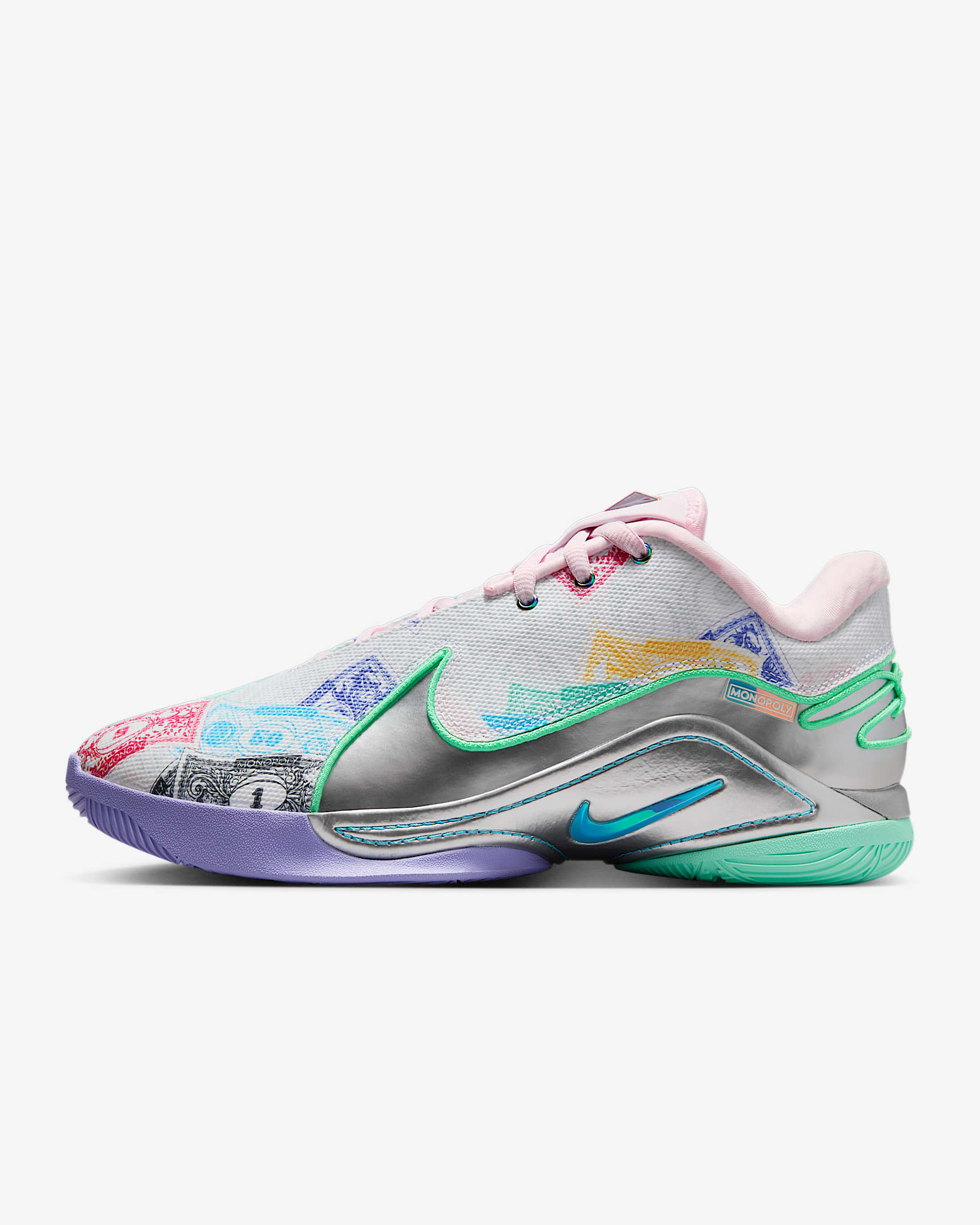 LeBron XXII EP 詹姆斯男子篮球鞋 - 白色/光辉绿/泡沫粉/波罗的海蓝