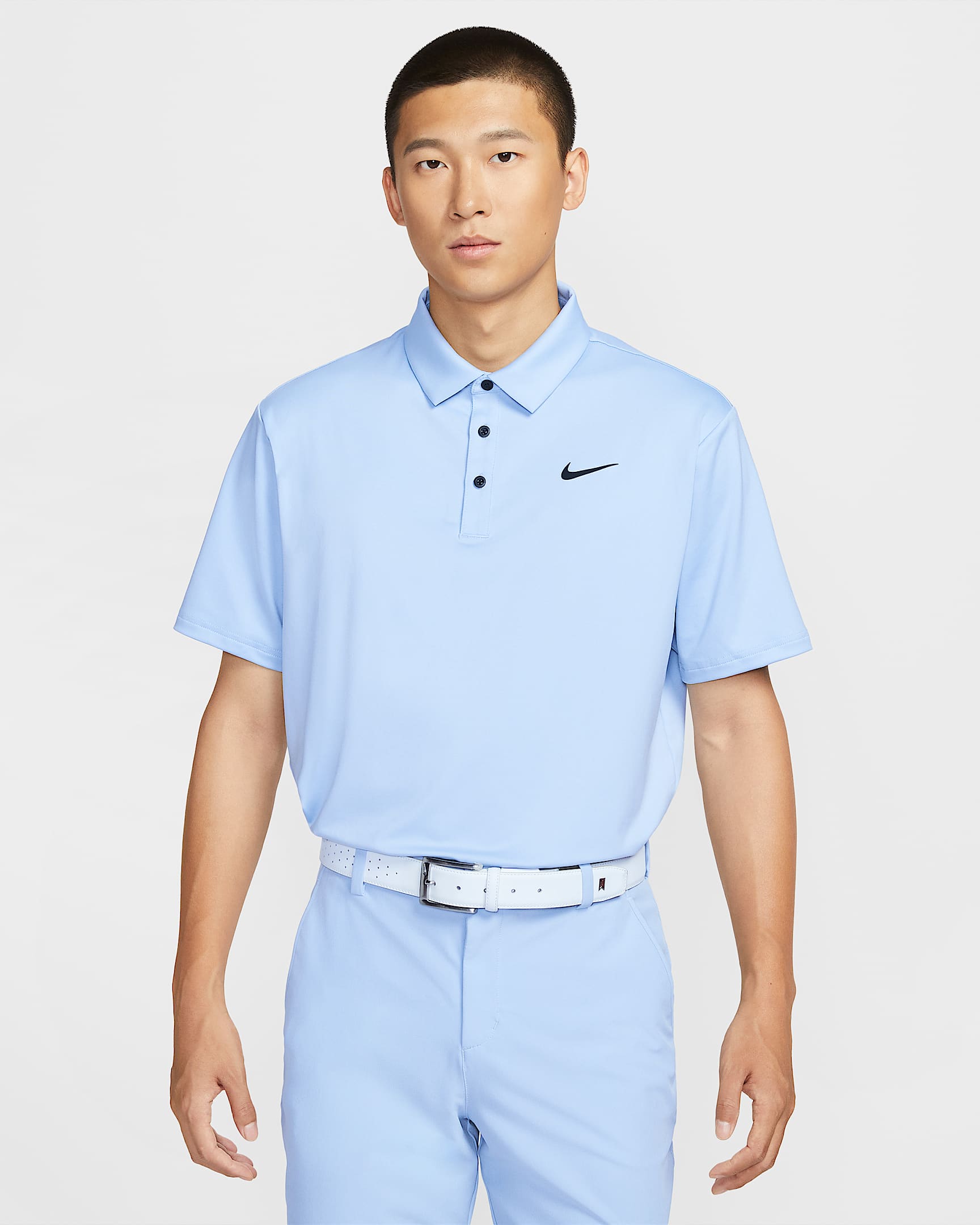 Nike Tour Dri-FIT 男子速干高尔夫翻领T恤 - 浅军械蓝/黑