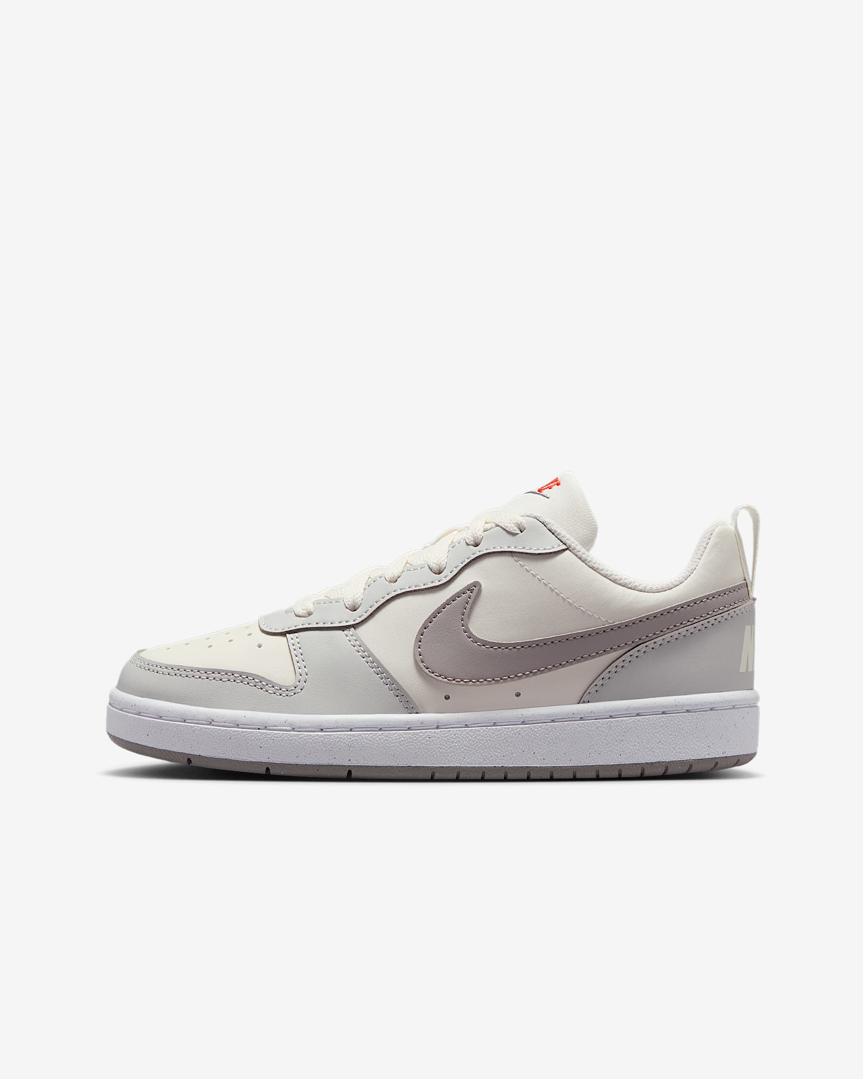 Nike Court Borough Low Recraft 耐克酷菠萝大童运动鞋 - 帆白/尘光子色/热情红/大学灰
