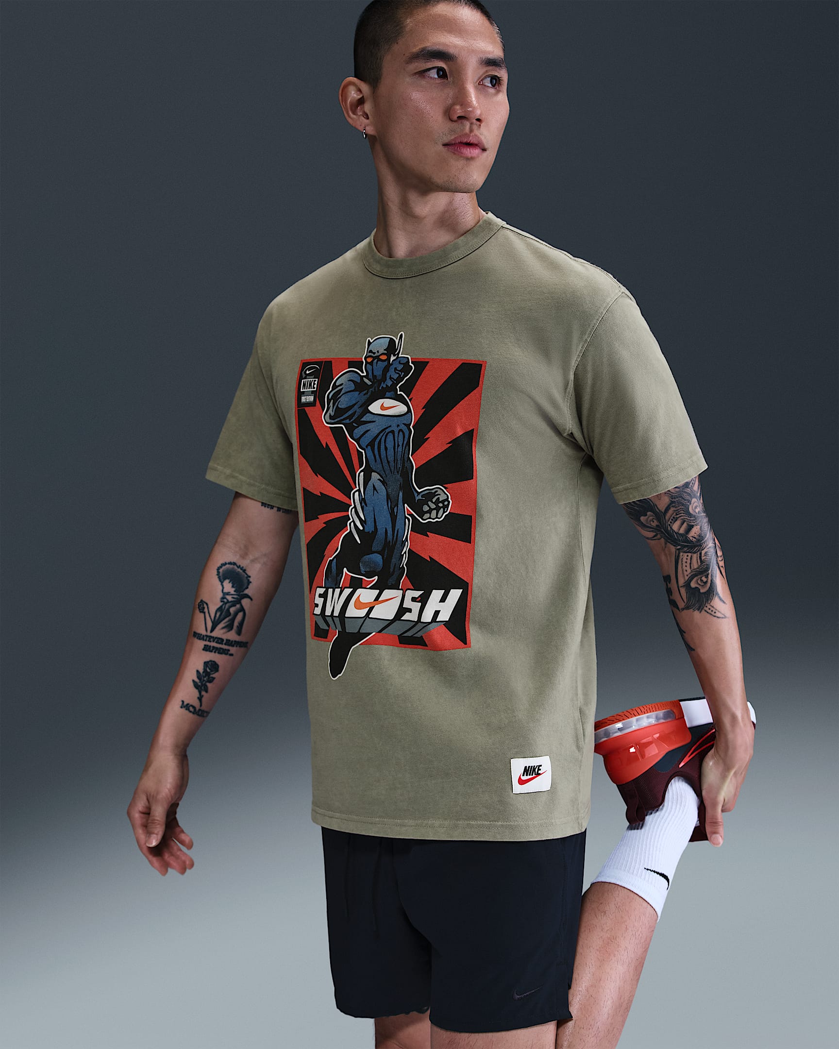 Nike 男子训练T恤 - 浅军绿