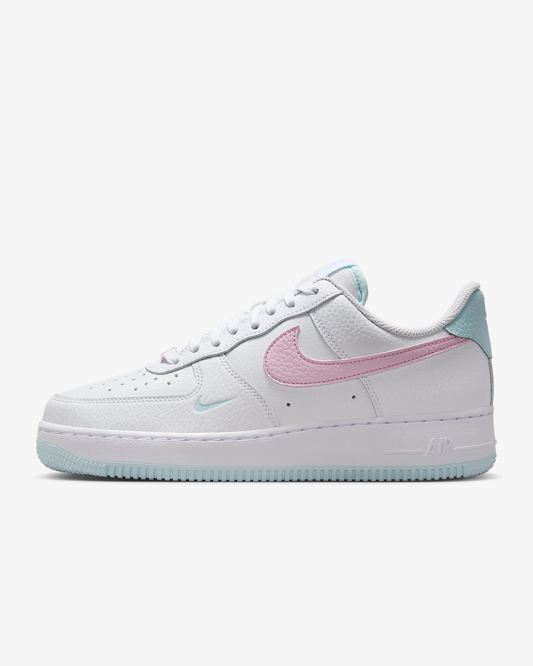 Nike Air Force 1 '07 女子空军一号运动鞋 - 白色/白色/冰川蓝/泡沫粉