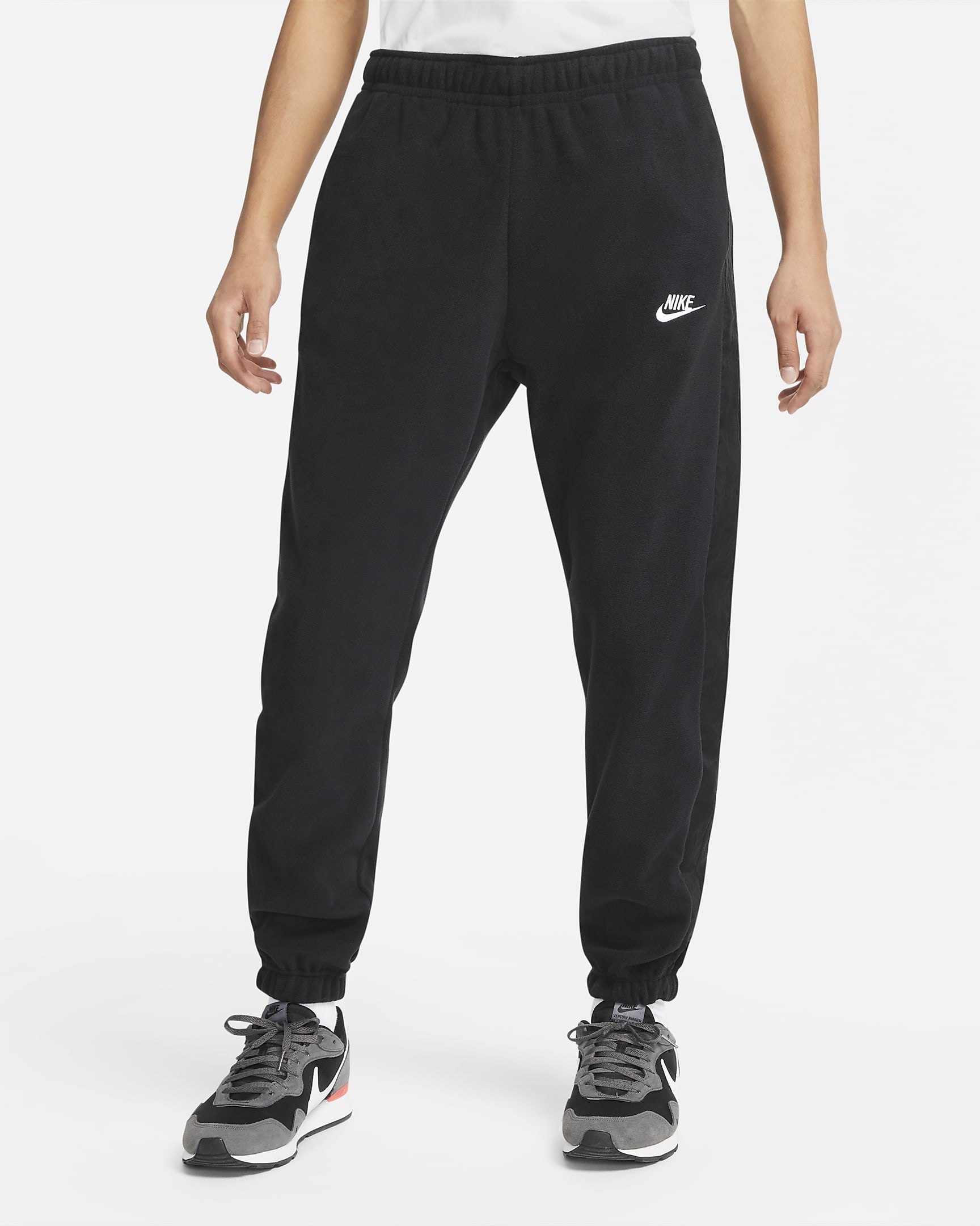 Nike Sportswear Sport Essentials+ 男子摇粒绒长裤 - 黑/白色