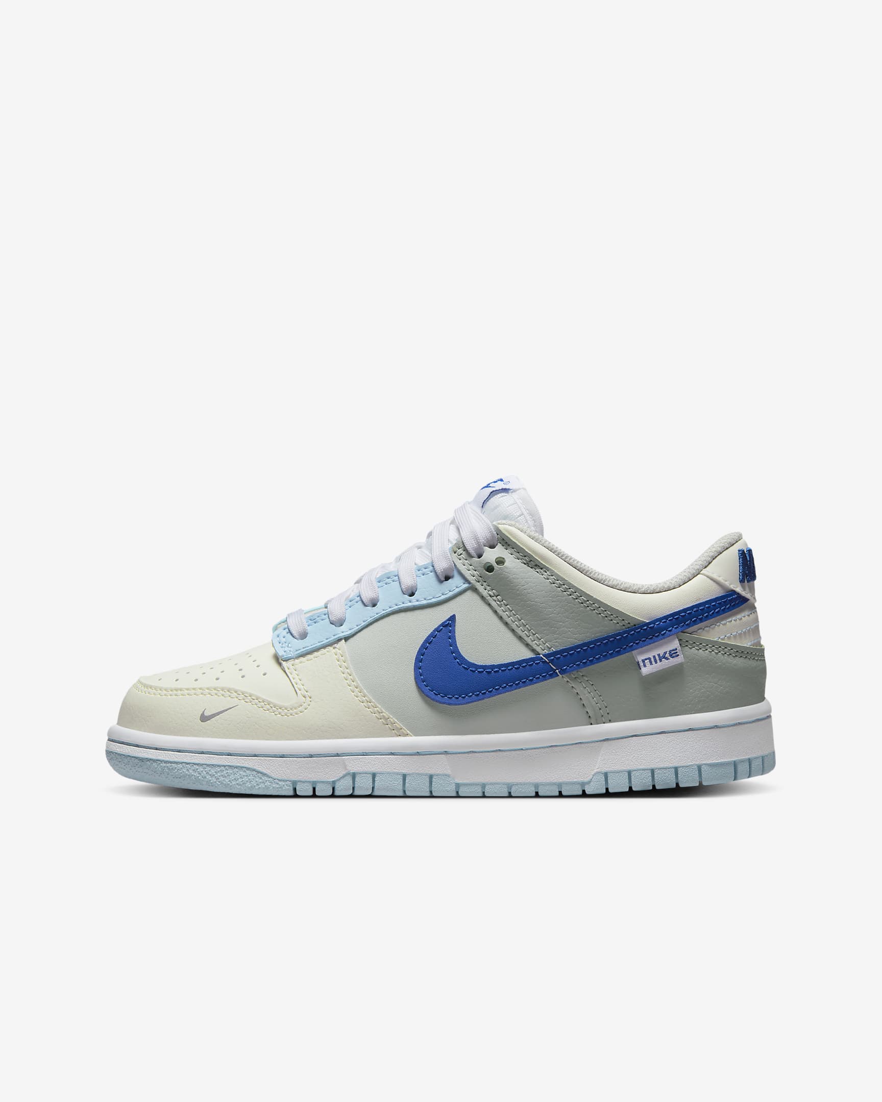 Nike Dunk Low 大童运动鞋街舞板鞋 - 象牙白/白色/尘光子色/皇家蓝