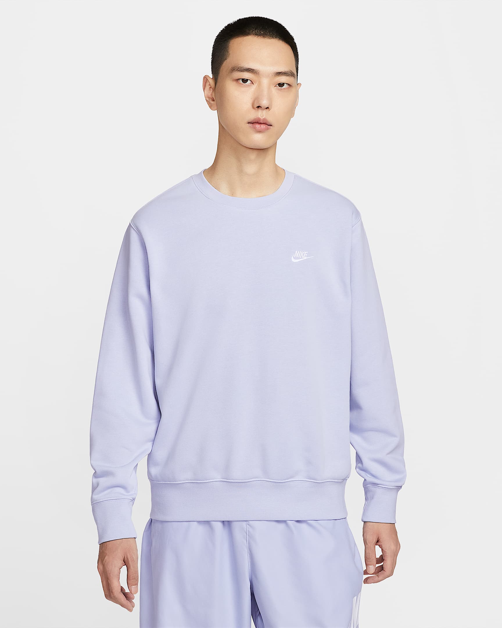 Nike Club 男子法式毛圈圆领上衣 - 幻影/白色