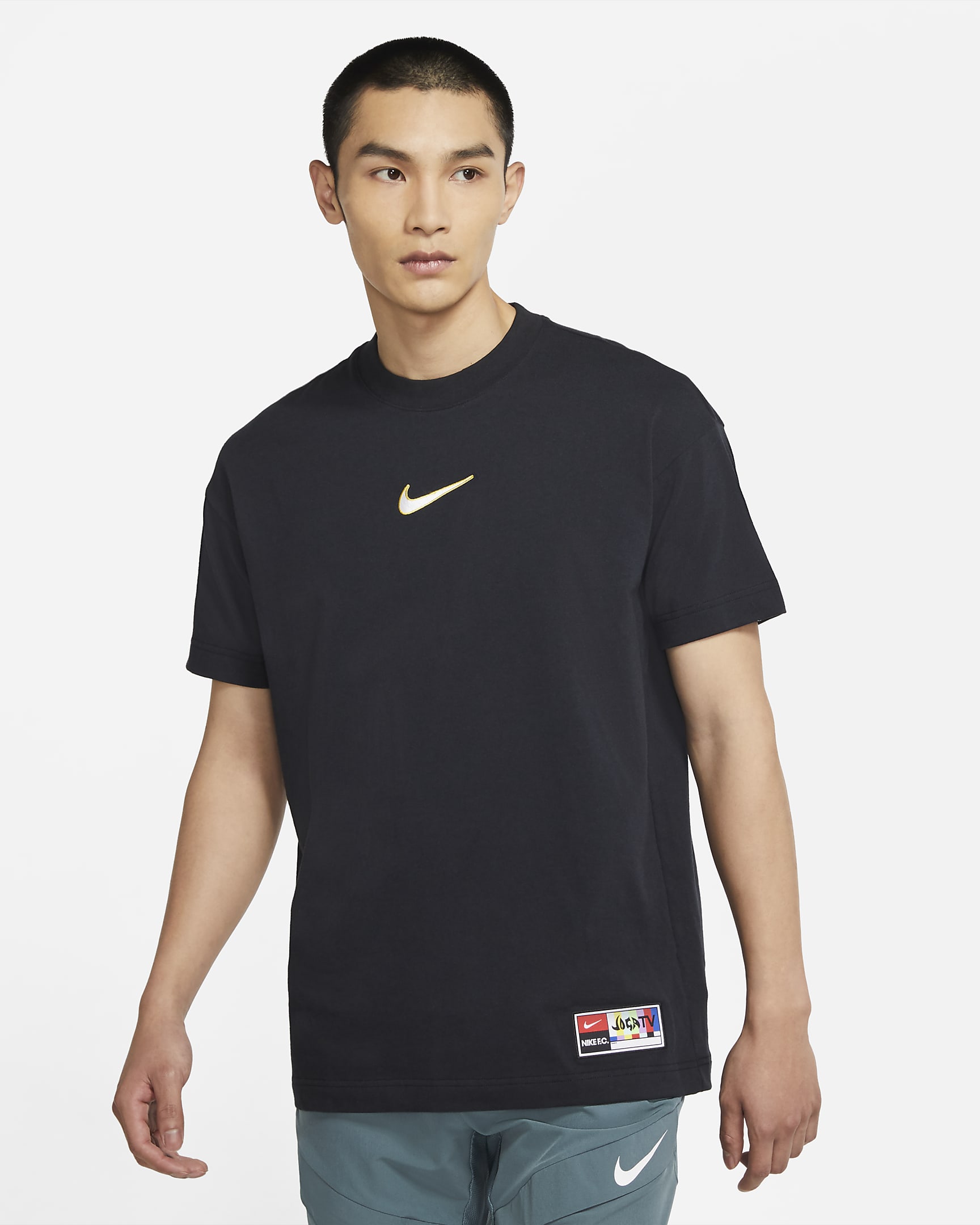 Nike F.C. 男子足球T恤 - 黑/白色