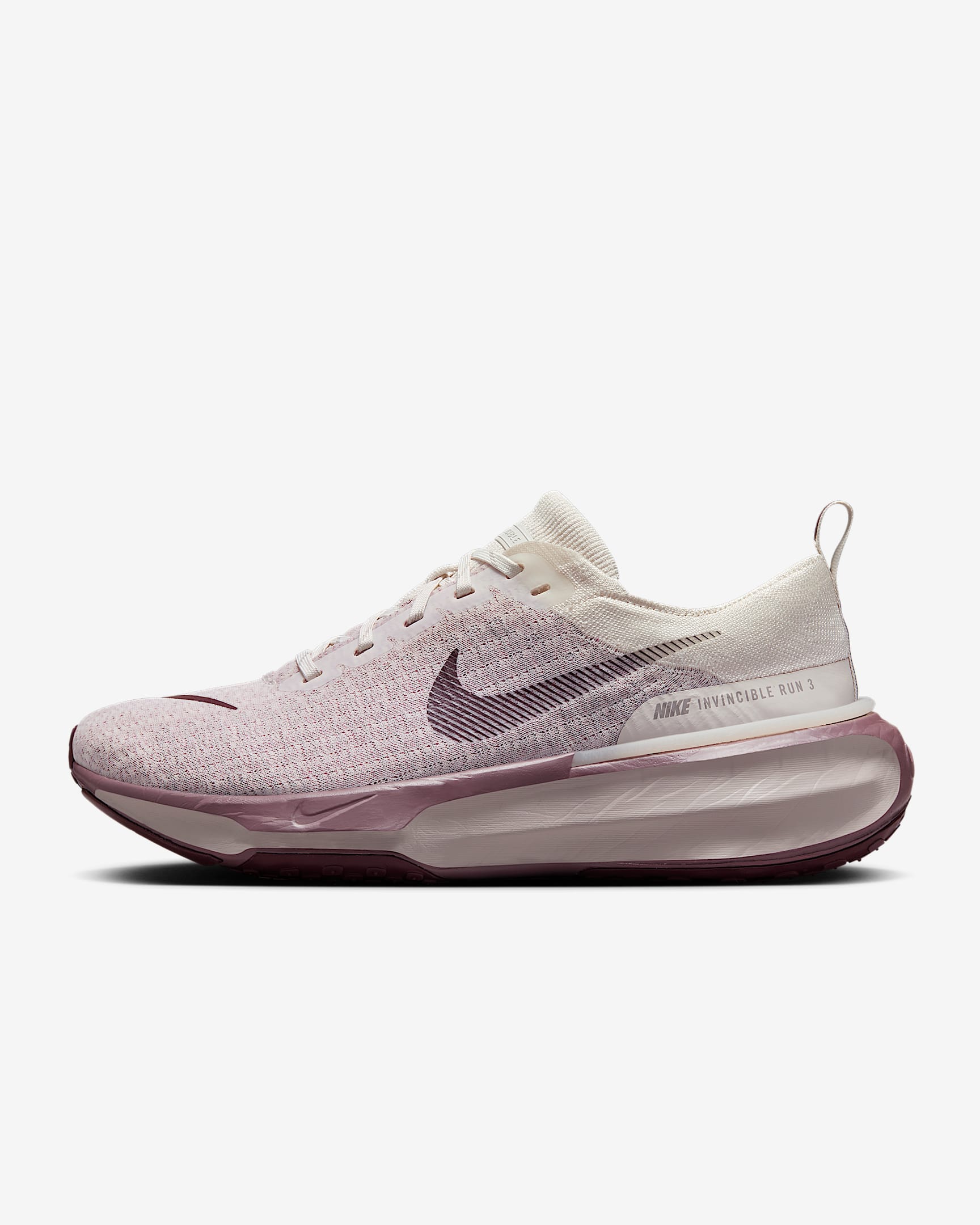 Nike Invincible 3 男子 ZoomX 透气公路跑步鞋 - 幻影灰白/褐灰/大学灰/鲜亮勃艮第酒红