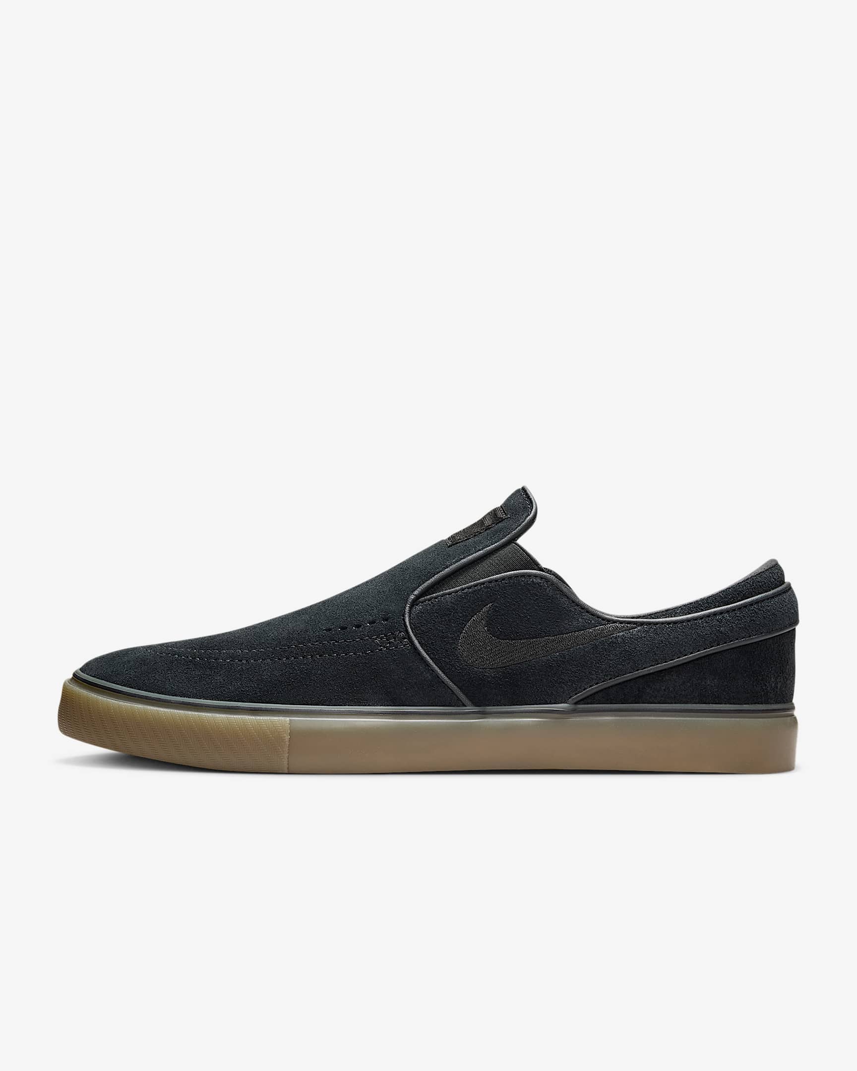 Nike SB Janoski+ Slip 男子易穿脱滑板鞋 - 黑/黑/橡皮浅褐/黑