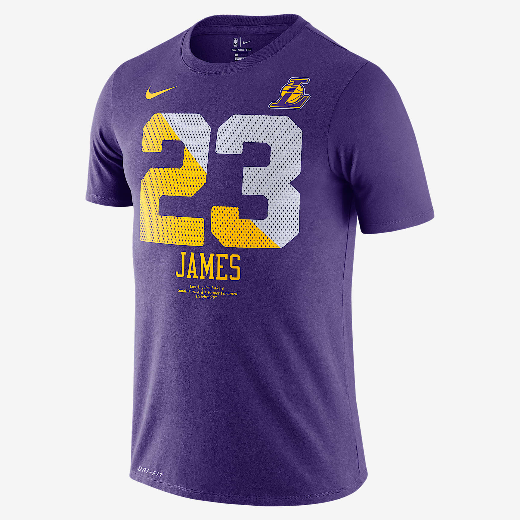 洛杉矶湖人队 (LeBron James) Nike Dri-FIT NBA 男子T恤 - 庭紫