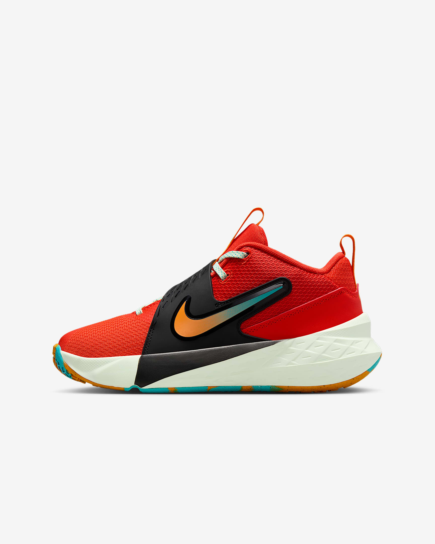 Nike Team Hustle D 12 大童篮球鞋 - 热情红/仙人掌绿/浅荧光黄/橘皮黄