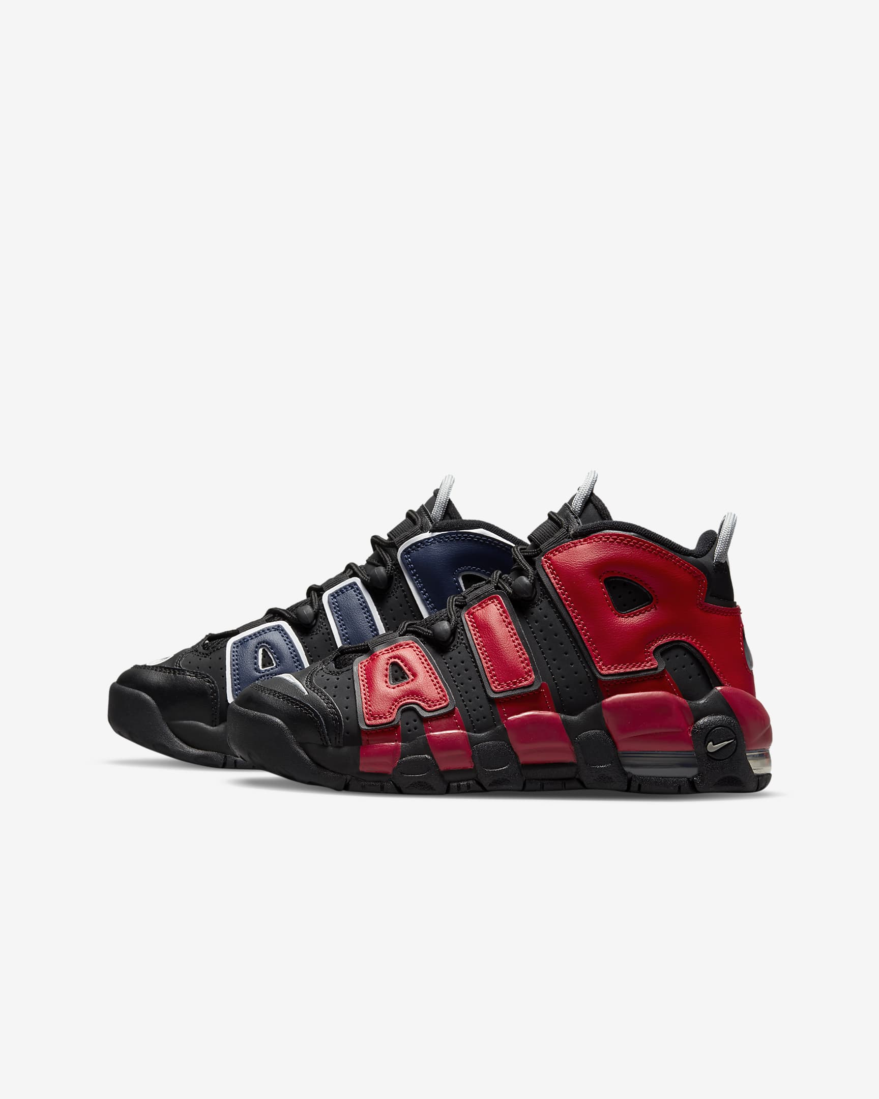 Nike Air More Uptempo (GS) 大童运动童鞋 - 黑/深藏青/白色/大学红
