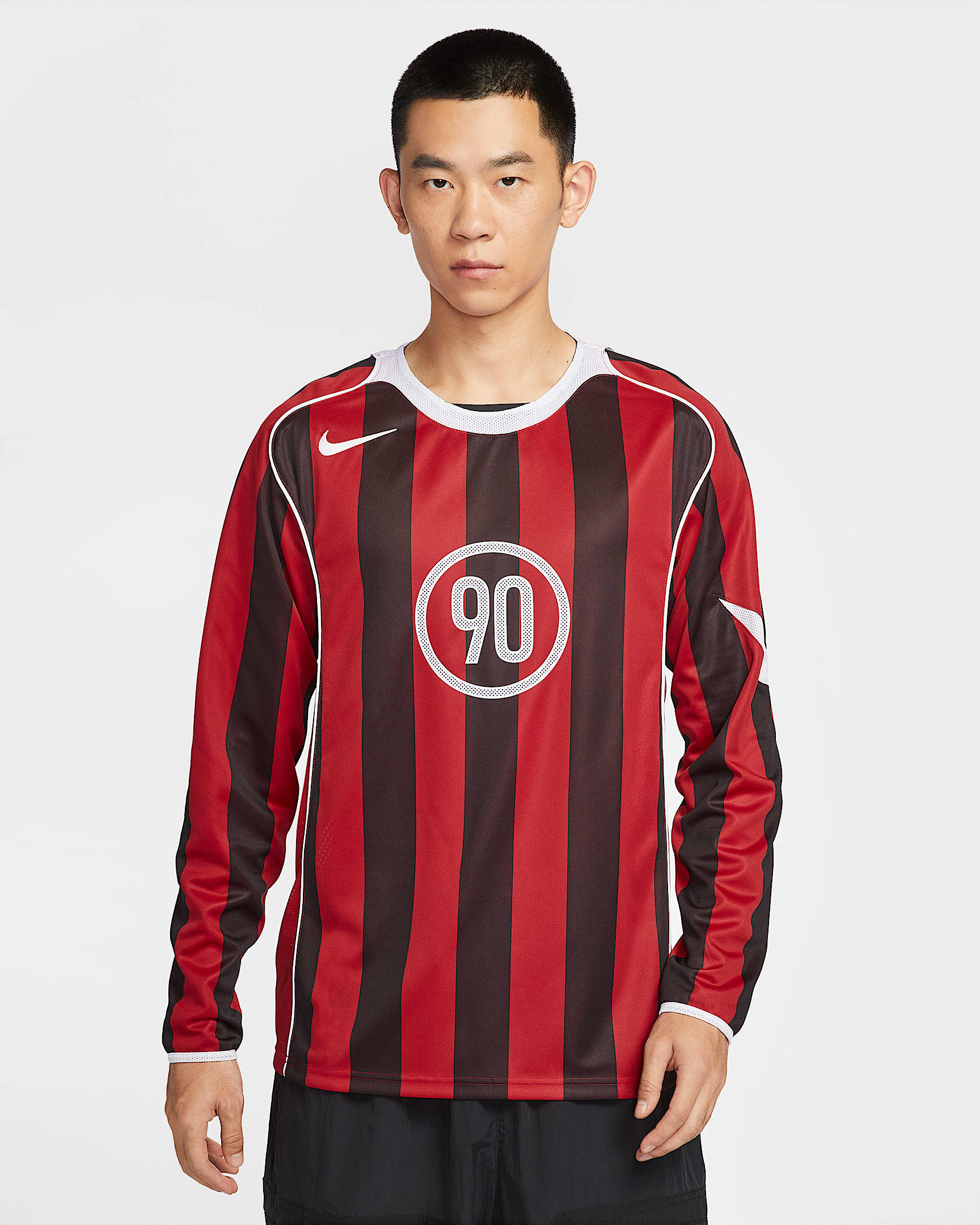 Nike Total 90 Dri-FIT 男子速干长袖足球上衣 - 健身红/白色/白色/白色