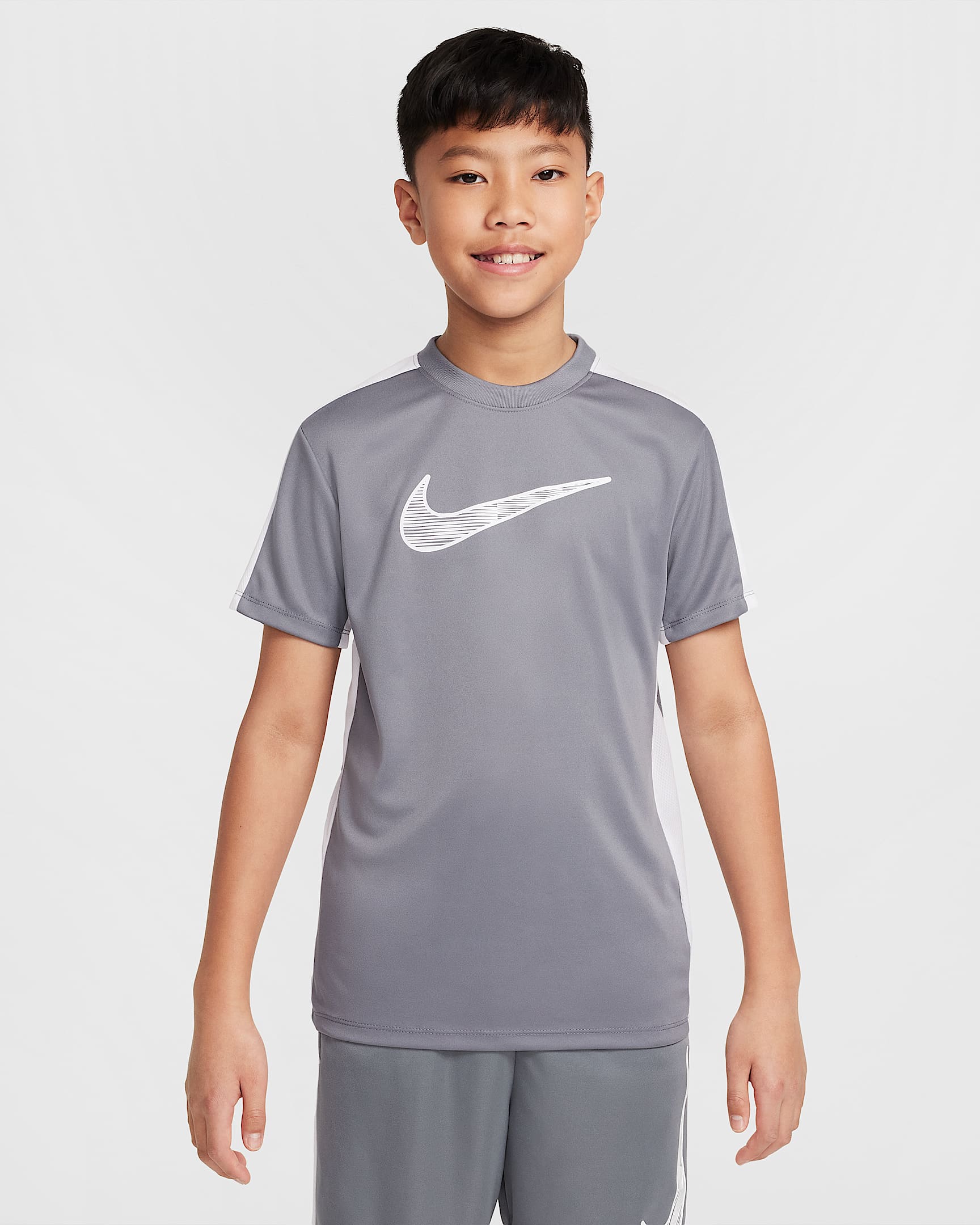 Nike Trophy23 Dri-FIT 大童速干短袖上衣 - 烟灰/白色/白色