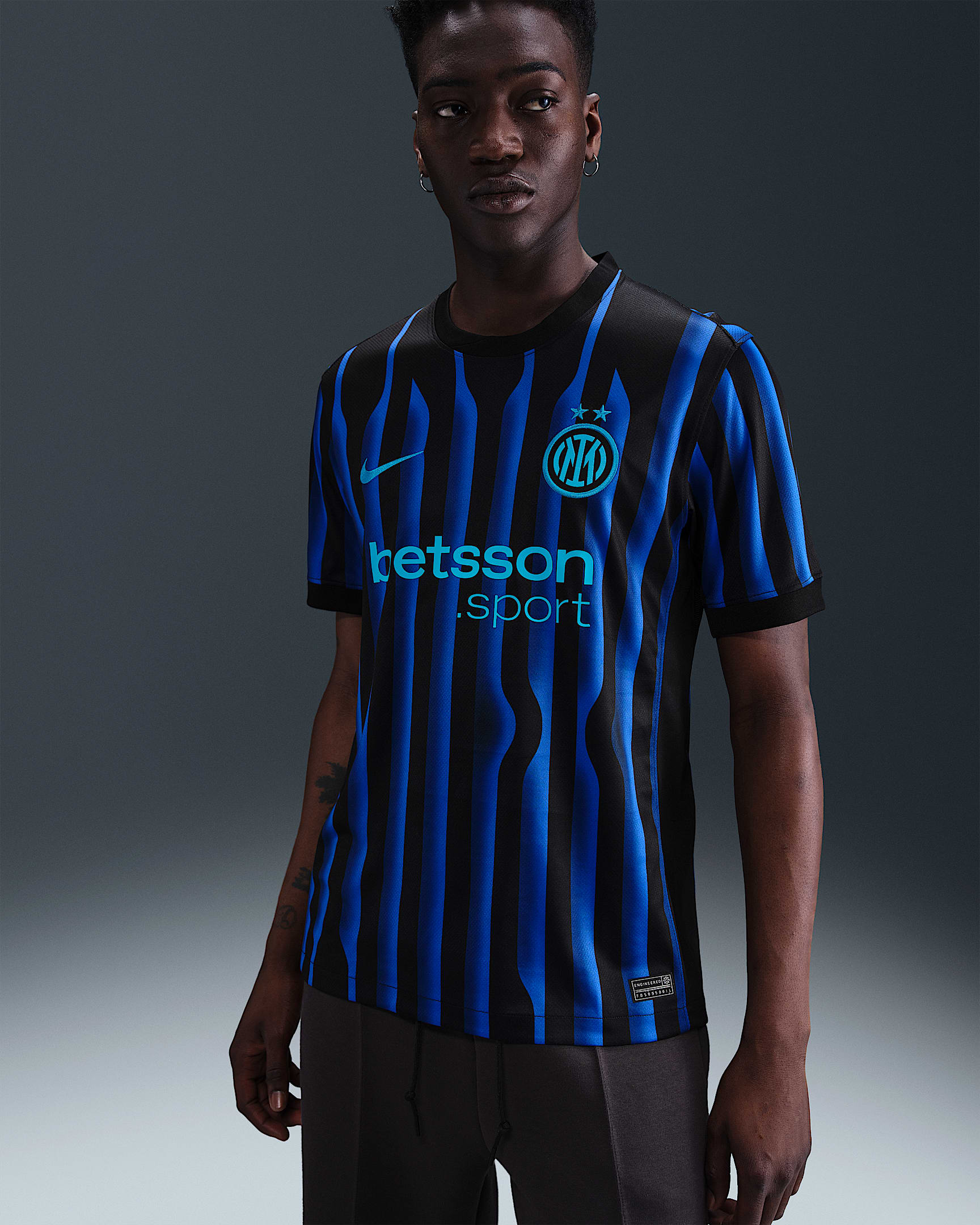 2025/26 赛季国际米兰主场球迷版 Nike Dri-FIT 男子速干足球球衣 - 里昂蓝/黑/氯蓝