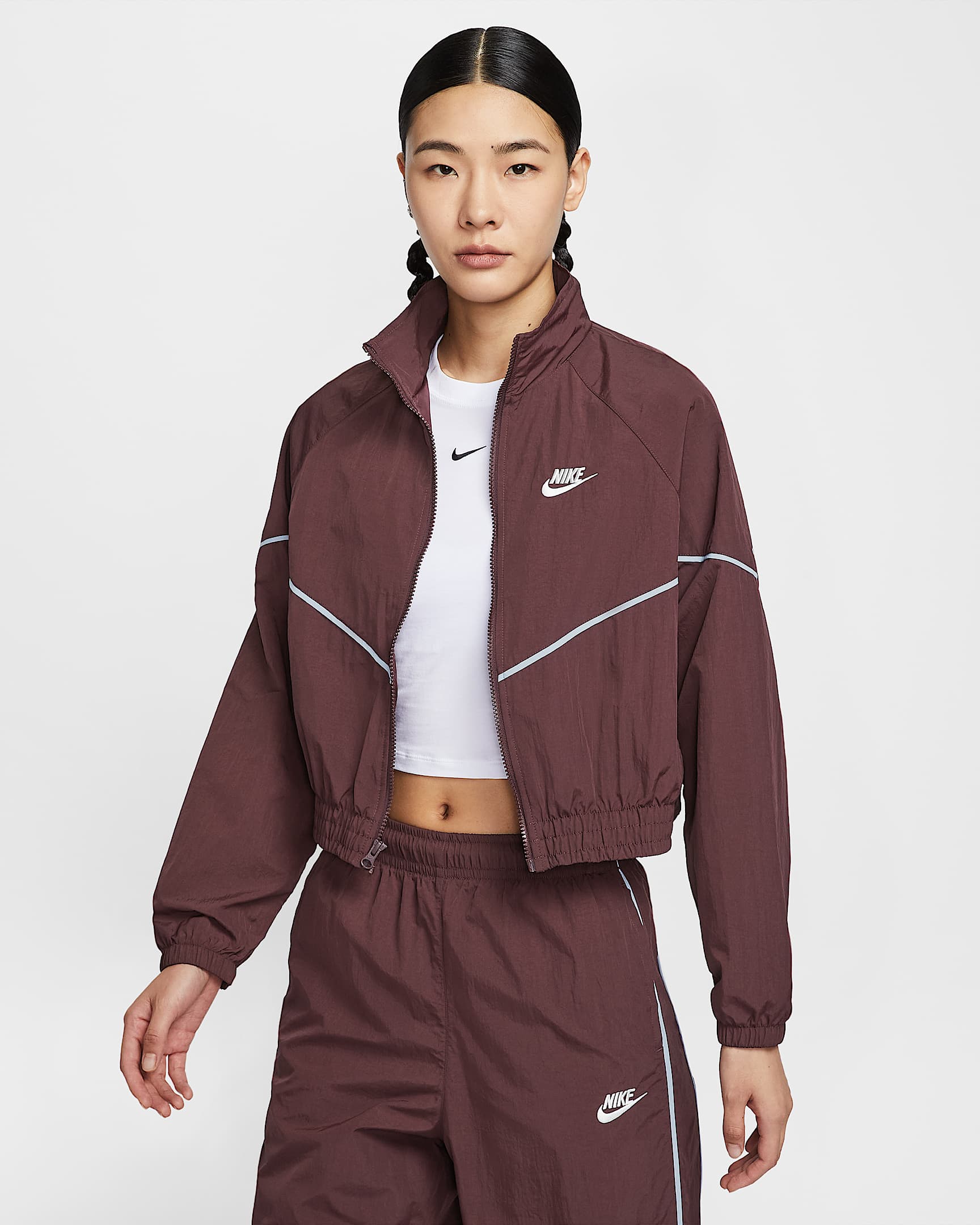 Nike Sportswear Windrunner 女子梭织夹克 - 鲜亮勃艮第酒红/天青石蓝/帆白
