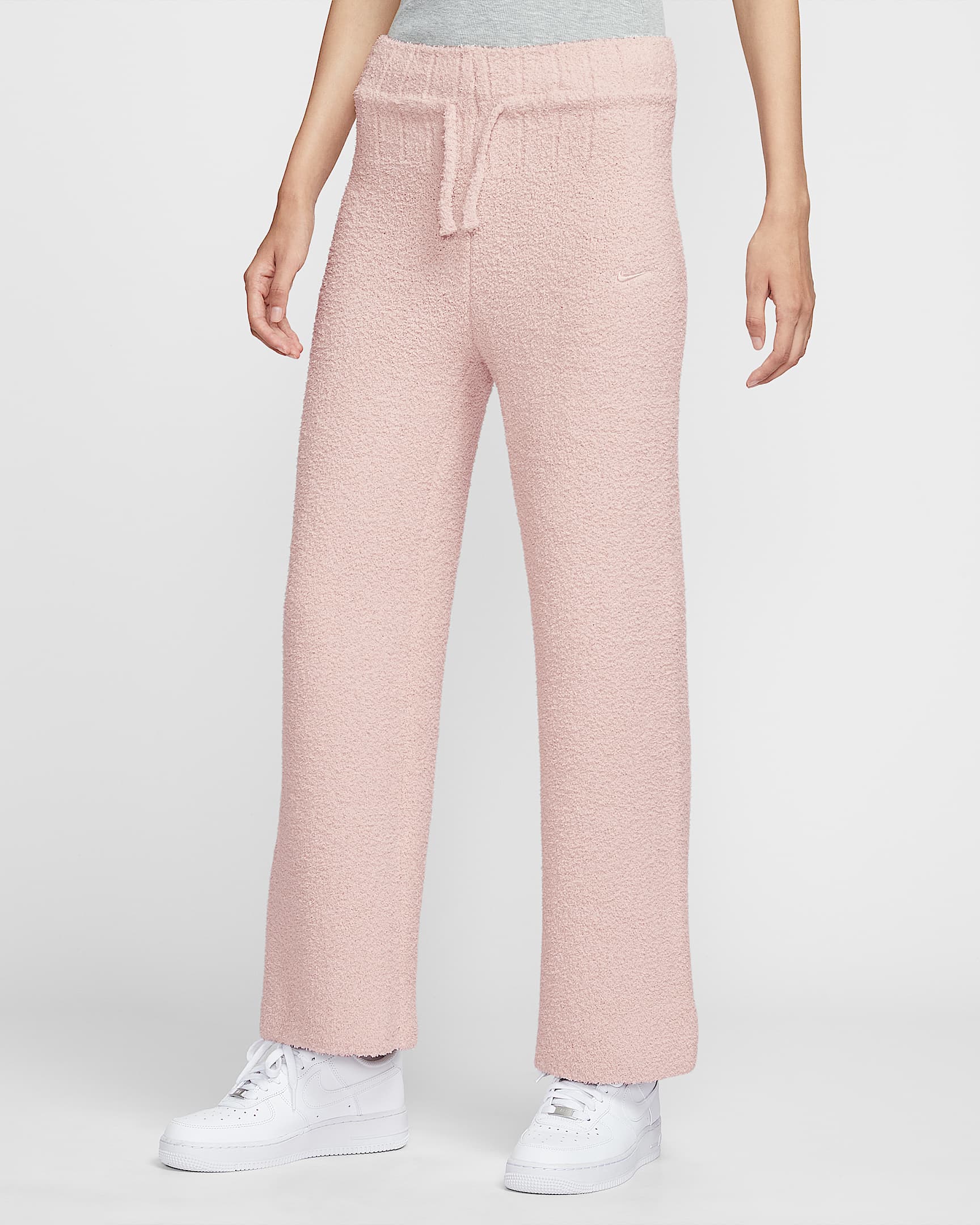 Nike Sportswear Phoenix Cozy Bouclé 女子修身针织长裤 - 砂岩灰粉/砂岩灰粉