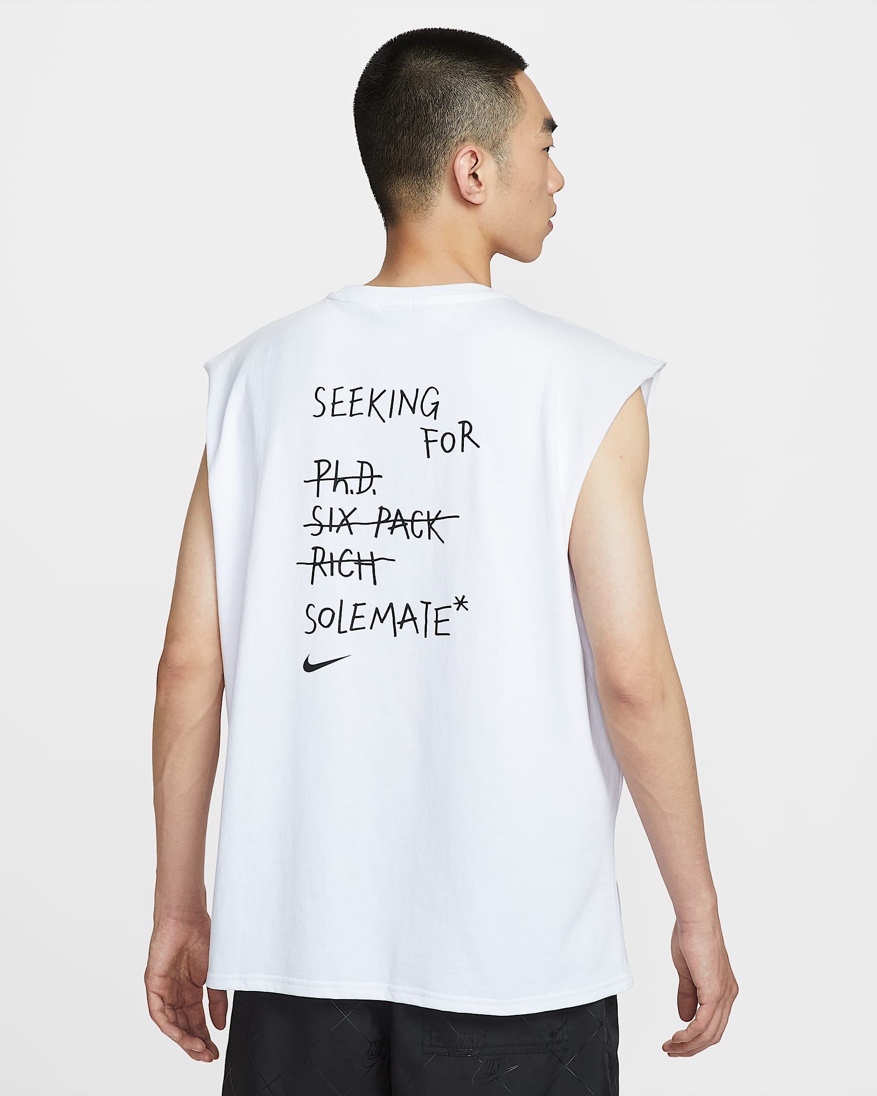 Nike Sportswear 男子无袖印花上衣 - 白色