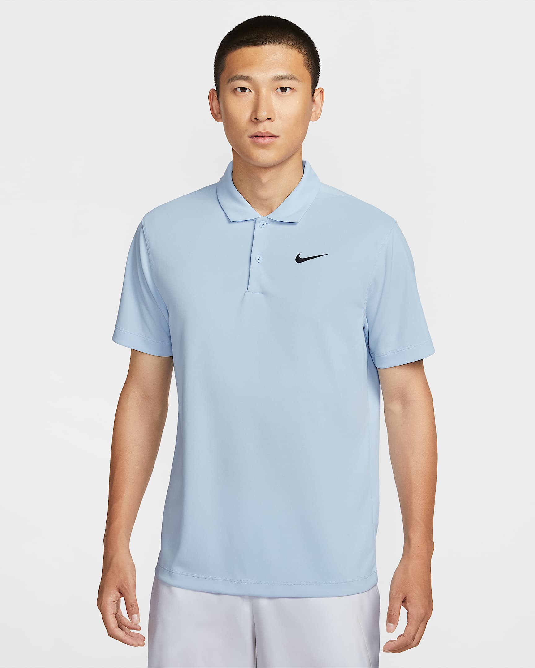 NikeCourt Dri-FIT 男子透气速干网球翻领T恤 - 天青石蓝/黑