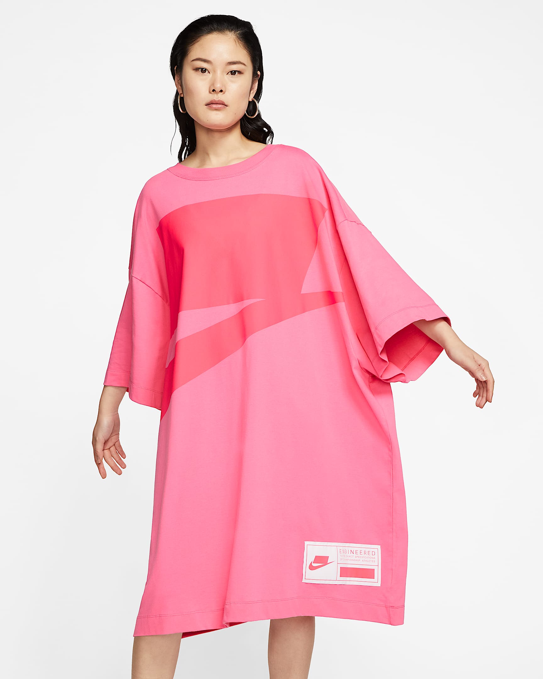 Nike Sportswear NSW 女子短袖连衣裙 - 亚紫粉/白色/透明粉