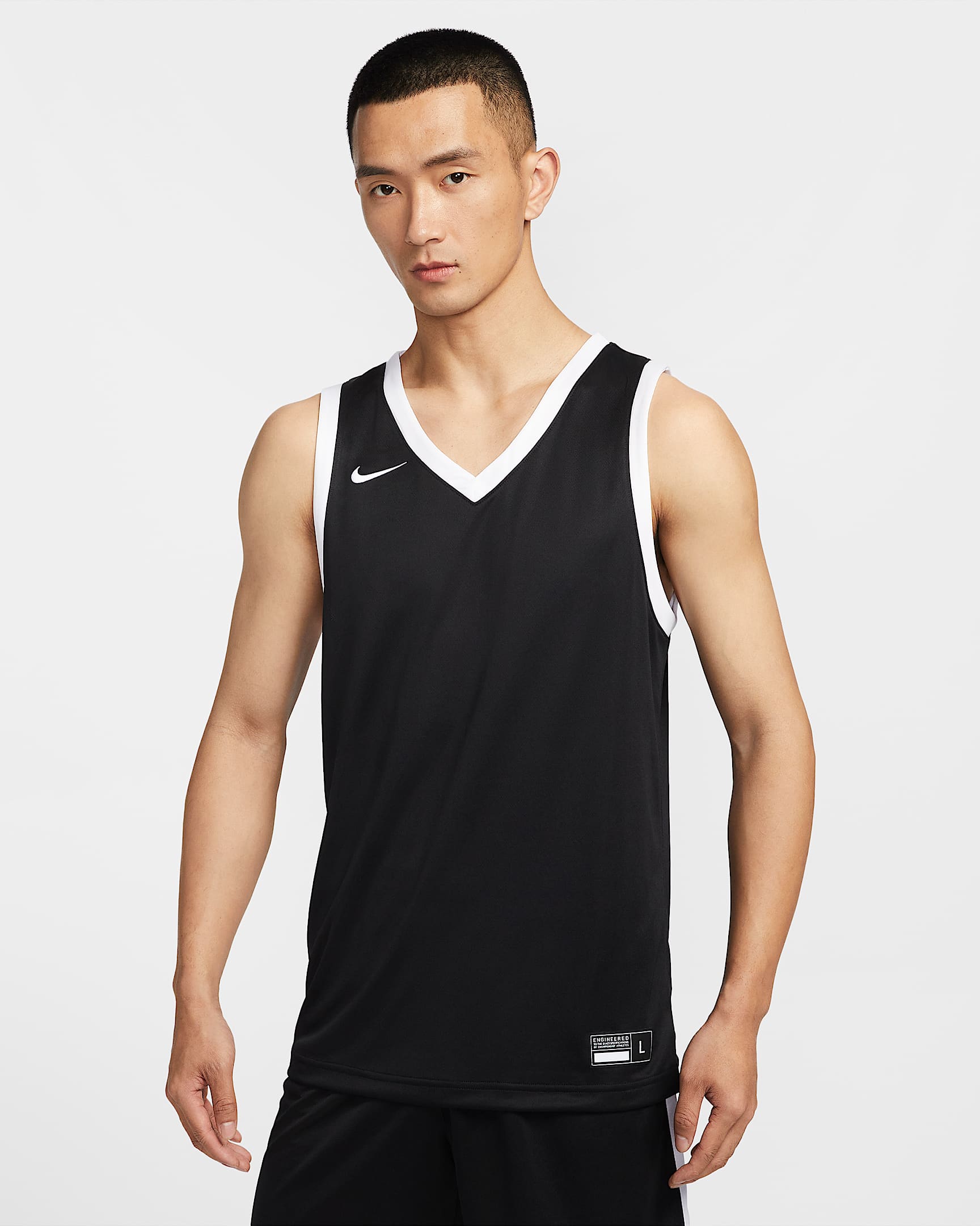 Nike Dri-FIT Stock Crossover 男子速干球衣 - 黑