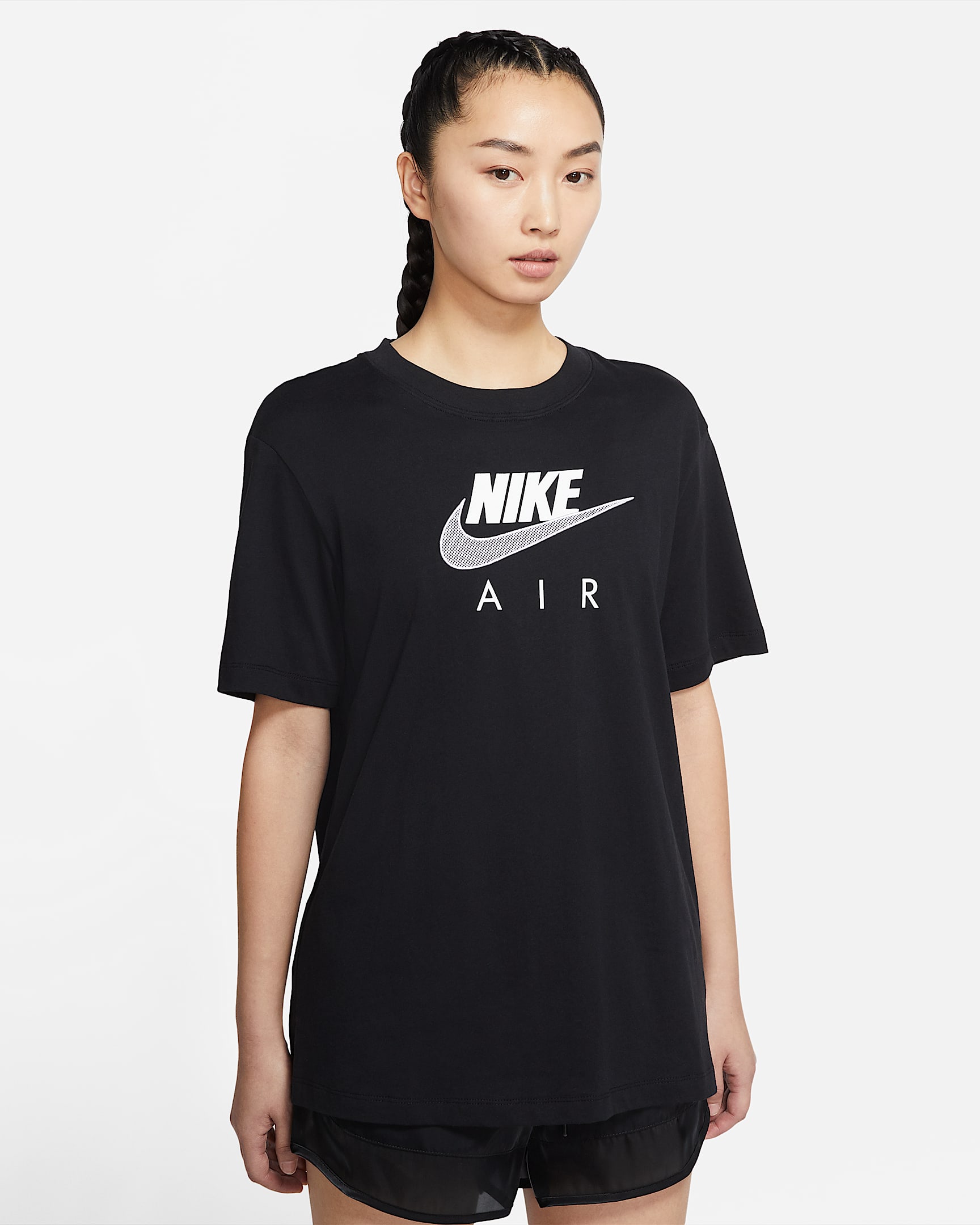 Nike Air 女子上衣 - 黑/白色