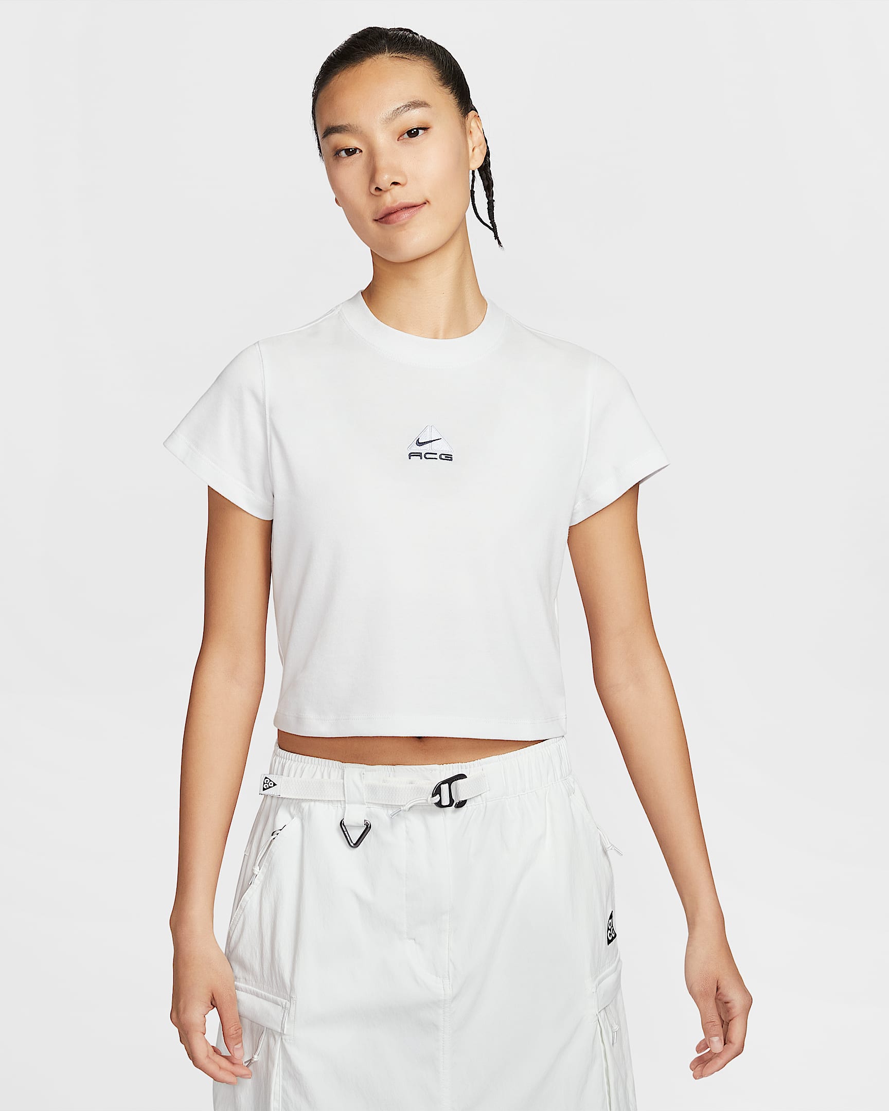Nike ACG Dri-FIT 女子速干短袖T恤 - 山峰白/足球灰/闪电蓝